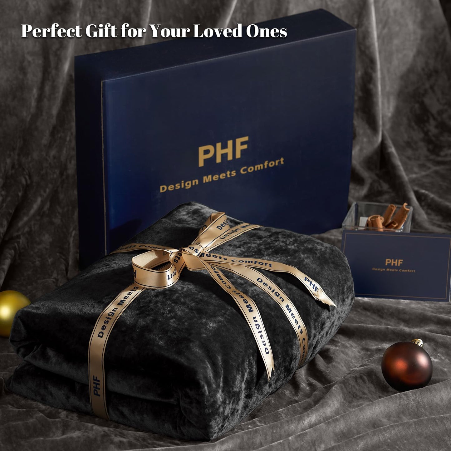 PHF Truly Velvet Fitted Sheet Only Full Size, Luxury Super Soft Cozy Fuzzy Fleece Bottom Sheet, Deep Pocket Up to 16",Strenghth Elastic Band, Suitable for Fall Winter Spring, No Pillowcases, Black