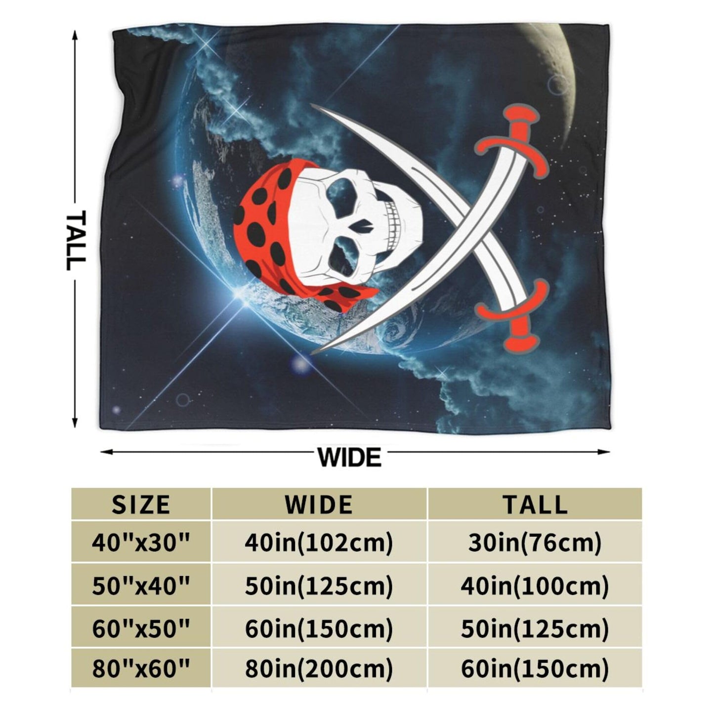 Pirate Blanket Super Soft Flannel Blanket Comfy Cozy Throw Blanket Couch Lightweight Blankets for Living Room Bedroom 40"x30"