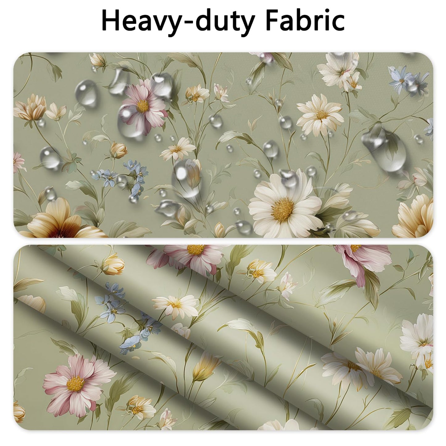 Xiazhilaio No Hook Floral Shower Curtain with Snap in Liner
