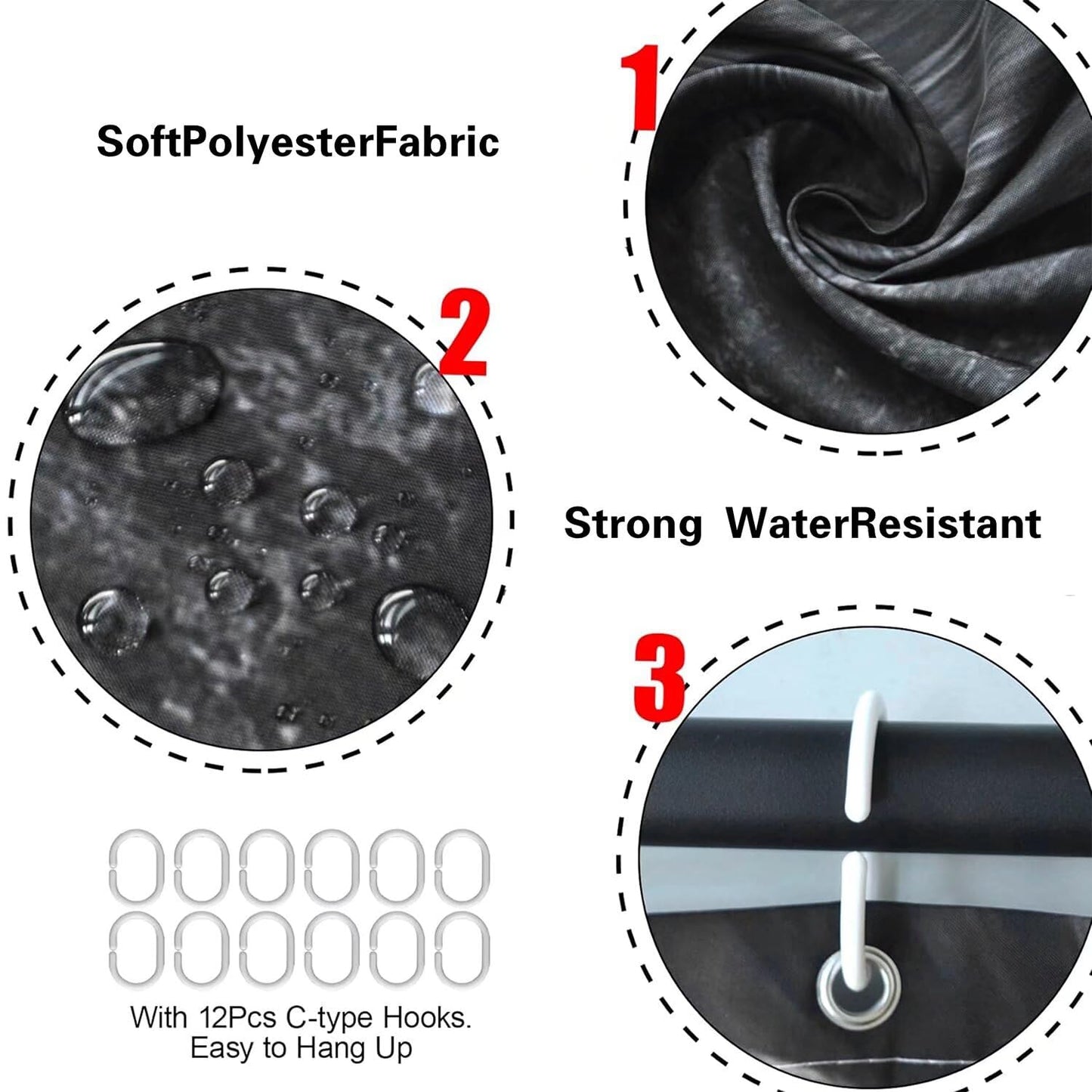Chrainy 4pcs Black Butterfly Shower Curtain Set with Rugs Grey and Gold Bathroom Set Modern Bathroom Accessories Decor with Bath Mats,Rugs