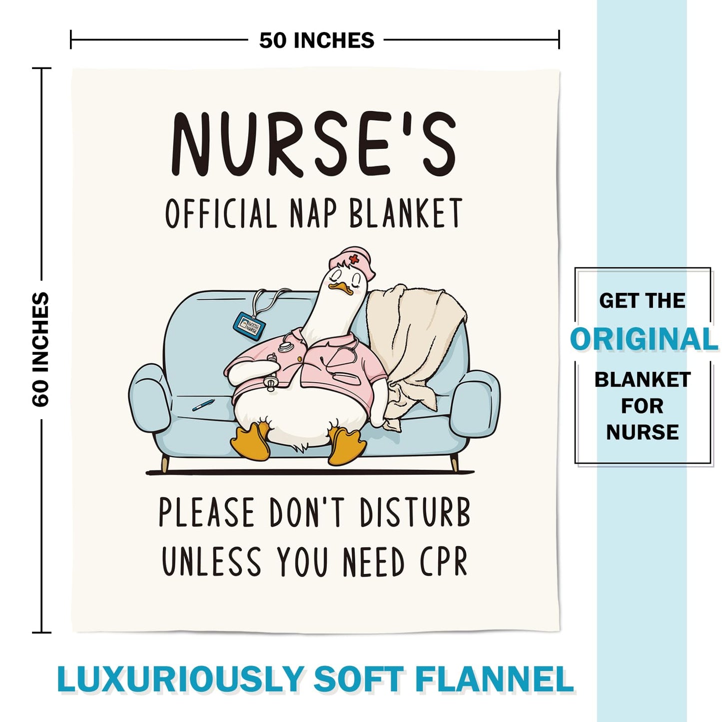 musaecoin Nurses Gifts for Women/Men, Cute Nurses Week/Appreciation Gifts - Soft LPN RN Nurse Blanket, Nursing Student Graduation Gift Flannel Throw Blanket 60" X 50"