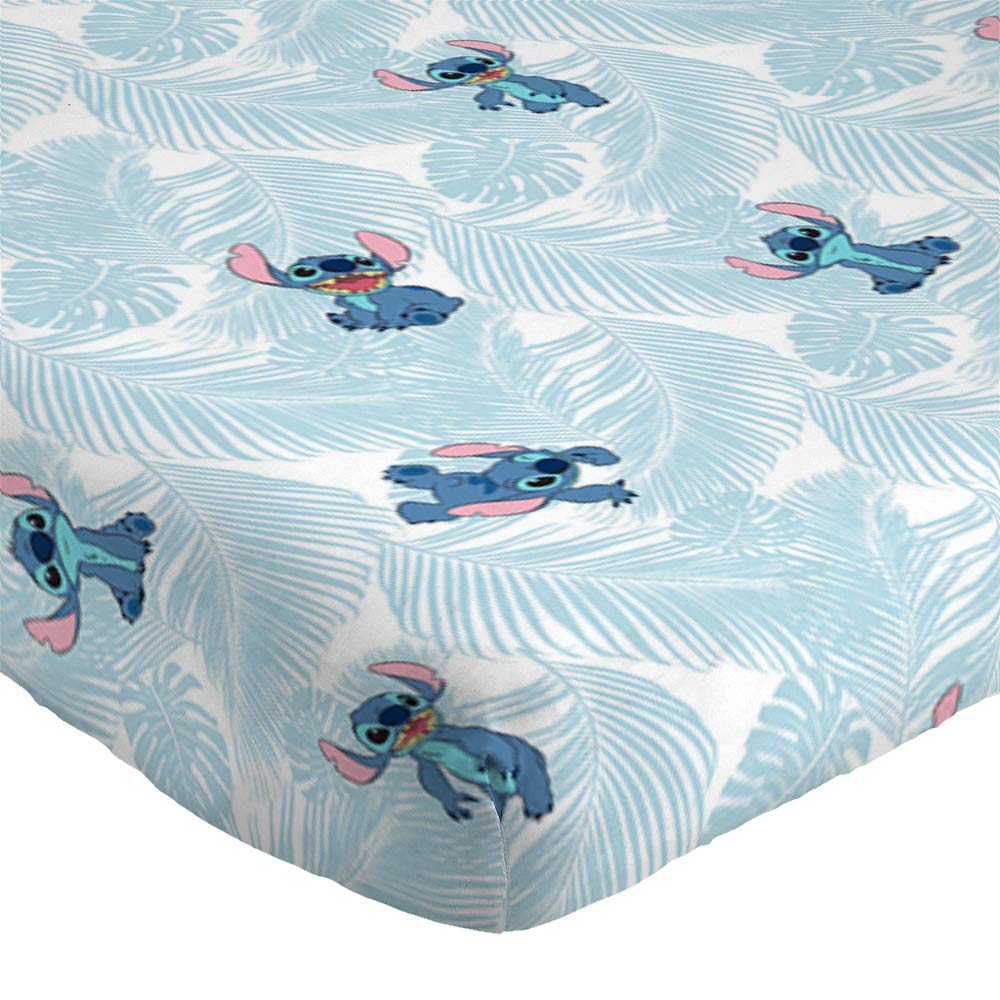 Jay Franco Kids Sheet Set with Fitted, Flat Sheets & Pillow Cover - Ultra-Soft Bedding with Pillowcase for Room Decor, Teal - Lilo & Stitch, 3 Piece Twin