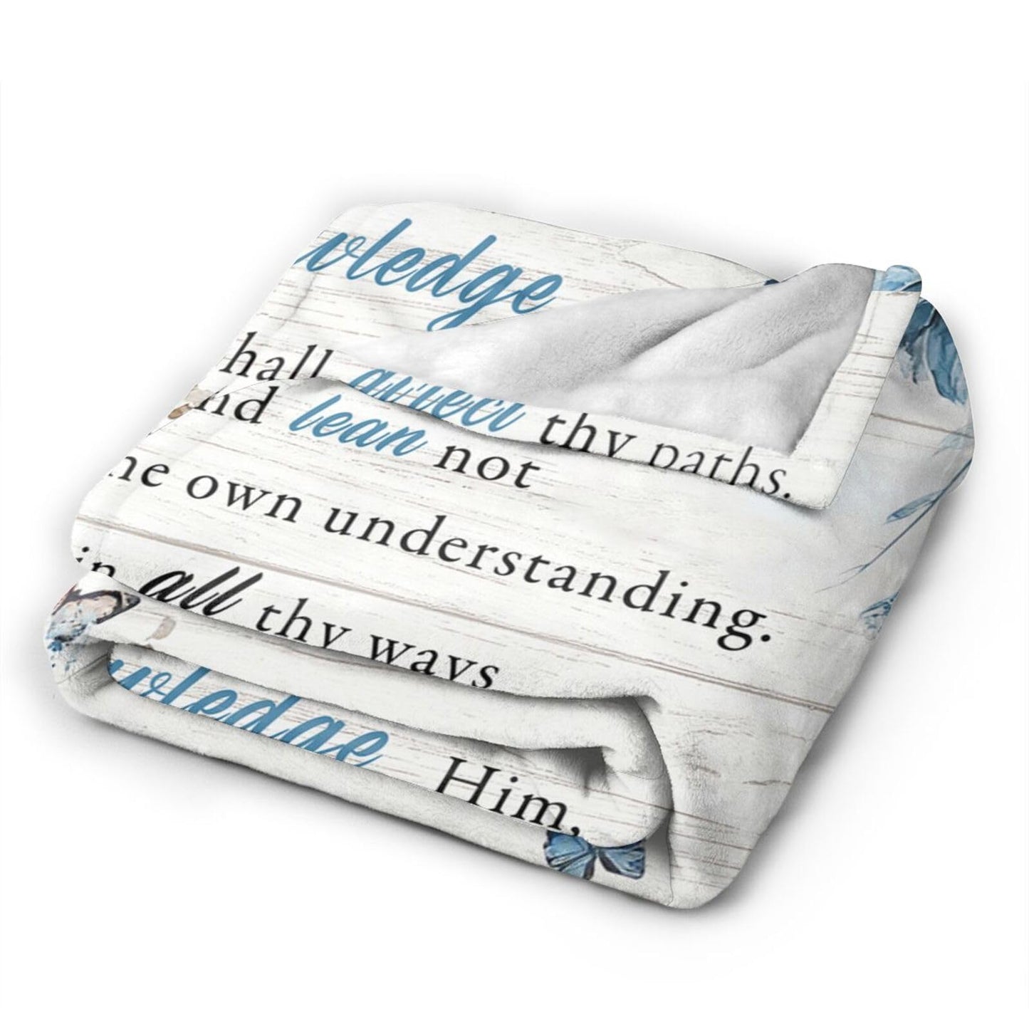 Christian Blanket Soft Warm Bible Verse Scriptures Fleece Throw Blanket Christian Gifts for Women Cozy Plush Fluffy Religious Trust in Lord Lightweight Flannel Gifts Blankets for Kids Adults 50"X40"