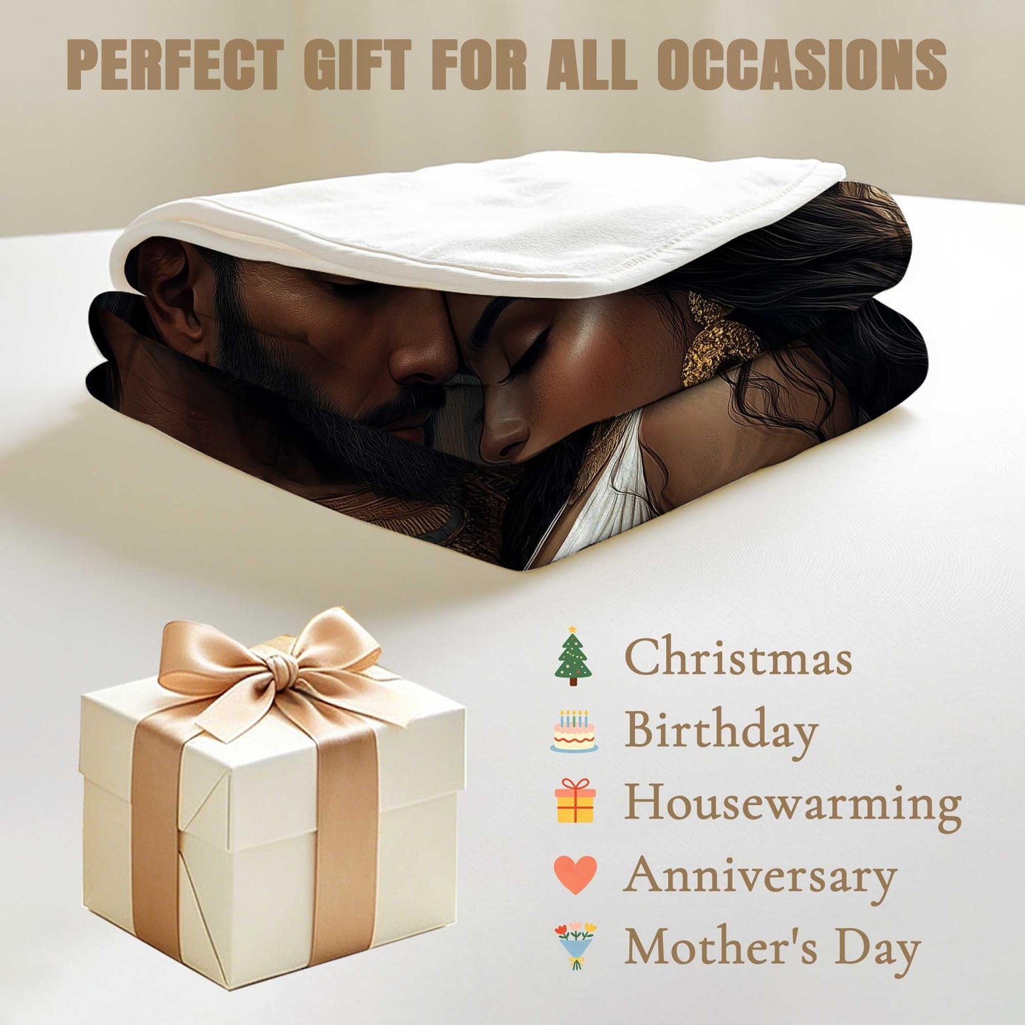 GXYAOYZG African American Couple Blanket Afro Queen King Throw Blanket Black Woman Man Throws Warm Soft Flannel Print Blankets for Couch Bed Decor Romantic (Couple - 3, 49" x 59")