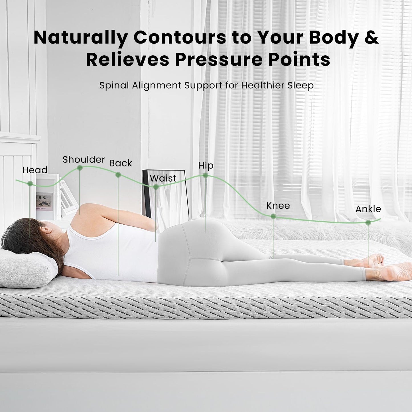 HOMRELEXA Firm Mattress Topper Queen Size 3 Inch, Cooling Gel & Bamboo Charcoal Memory Foam Mattress Topper for Back Pain Relief, Bamboo Dual-Layer Foam Bed Pad with Removable Cover