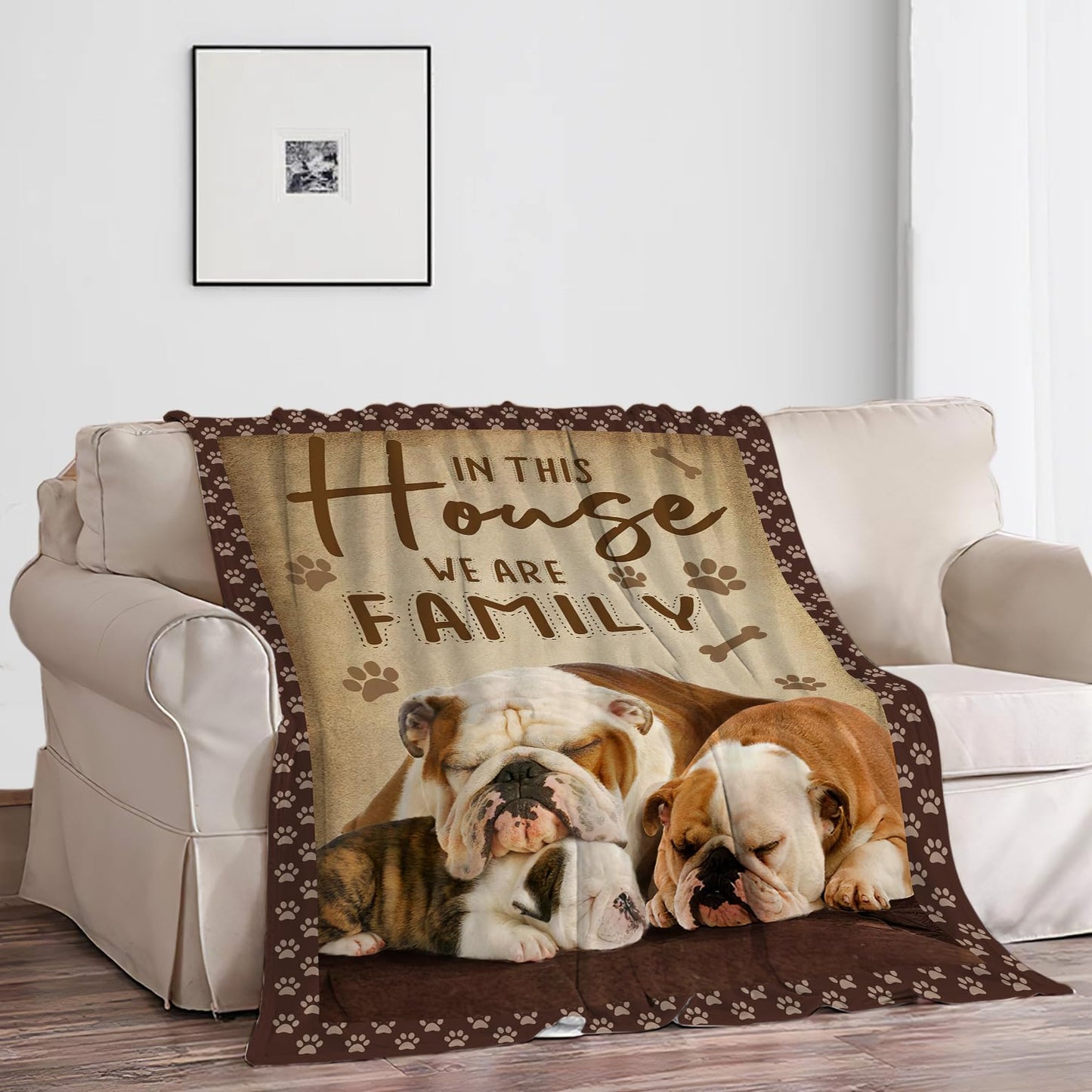 English Bulldog Blanket French Bulldog Throw Blankets Cozy Fleece Flannel Soft Warm Plush Bedding Decor Bulldog Gifts for Girls Women Boys Teens Kids for Couch Sofa Bed 40"X50"