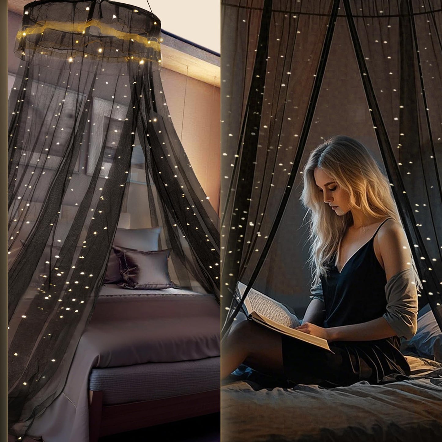 emopaw Bed Canopy with Fairy Lights