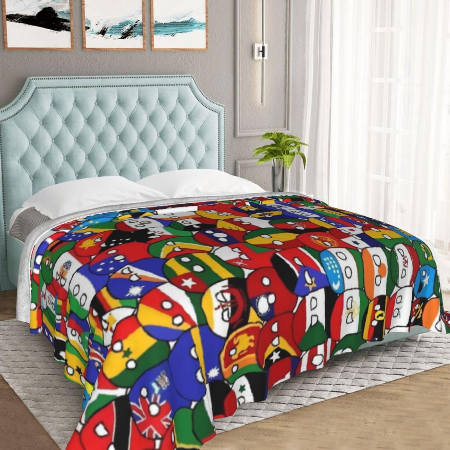 Hgkdtt Countryball Polandball Flannel Blanket for Travel Nap Home Decor Picnic Camping Cozy Couch Blanket Ideal for Office Outdoor Use (50" x 40")