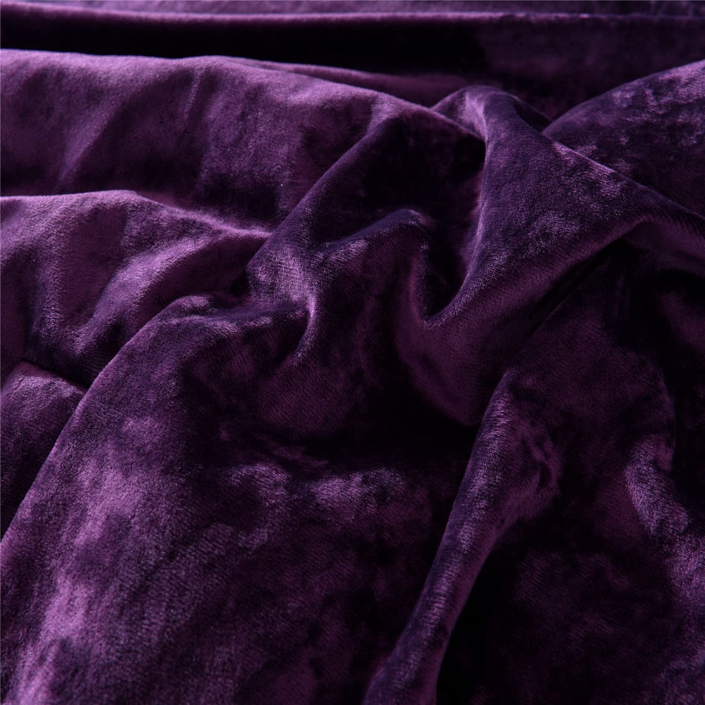 Sunshine Nicole Distressed Velvet Comforter Set, Distressed Velvet Face and Brushed Solid Microfiber Reverse, with Light Weight Soft Poly Fill, 5 Pieces Purple, King