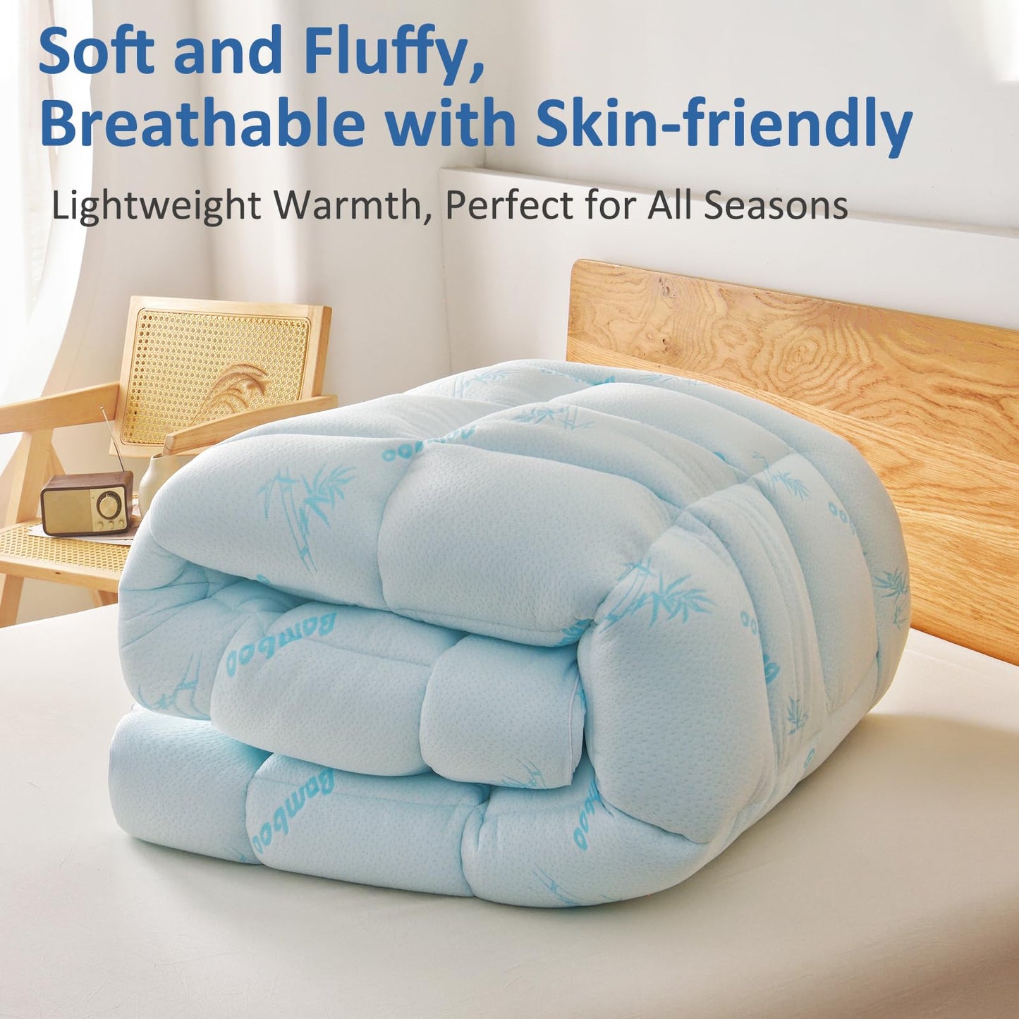 Favorland Mattress Topper King Size - Cooling Extra Thick Breathable Viscose Made from Bamboo Mattress pad - Soft Quilted Fitted Mattress Cover with 900 GSM Down Alternative Fill (8-21”Deep Pocket)