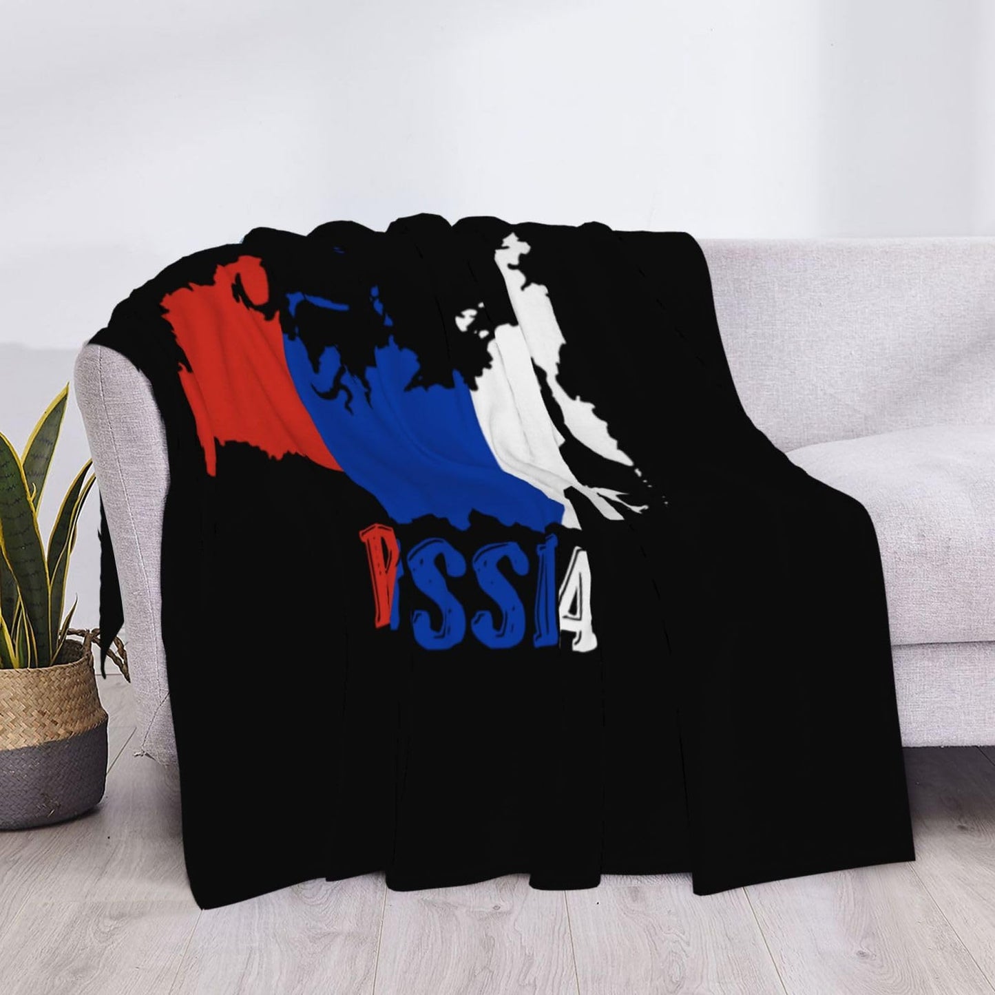 Russia Throw Blanket for Bed and Couch Warm Winter Style - Lightweight Cozy Blanket for All Seasons