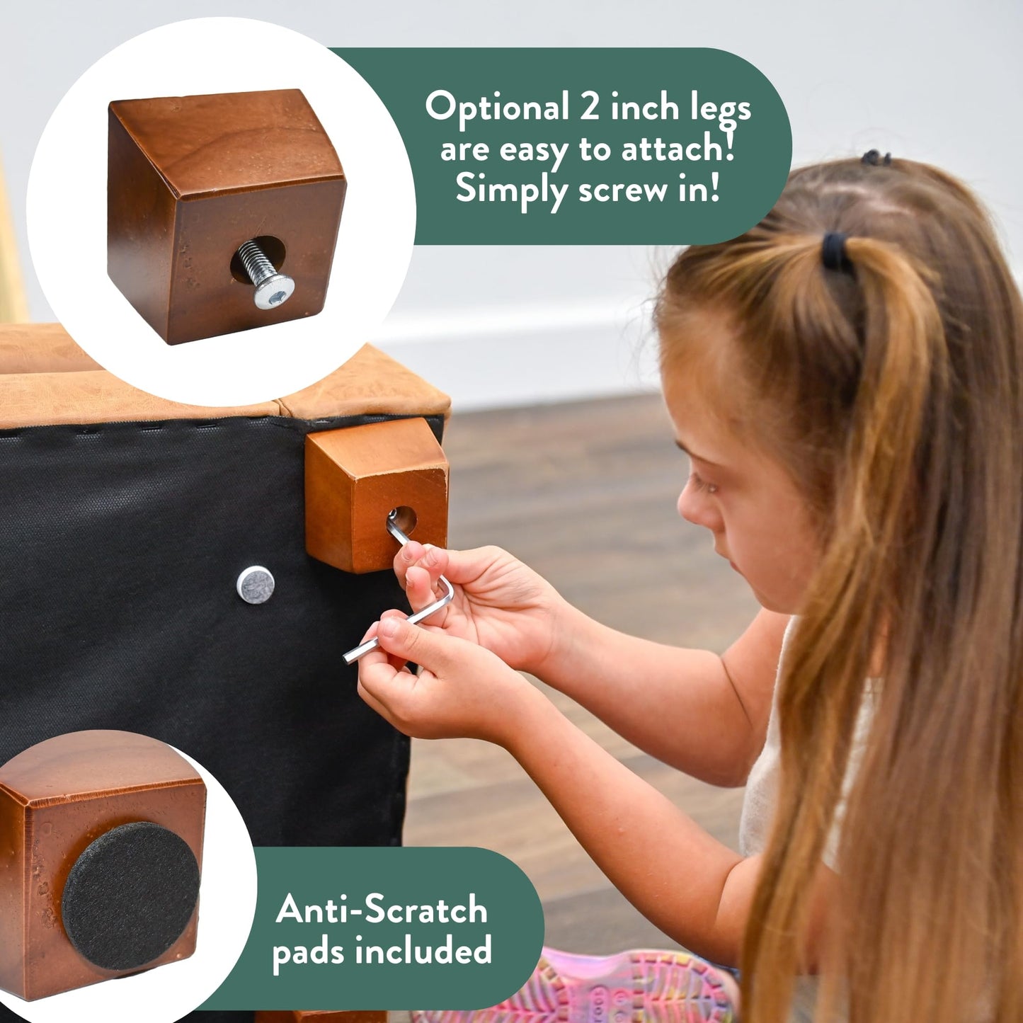 Children's Factory As We Grow Modern Kids Sofa - Flexible Classroom Seating for Elementary Education, Adjustable Educational Furniture for Daycare and Preschool, Faux Distressed Leather Brown