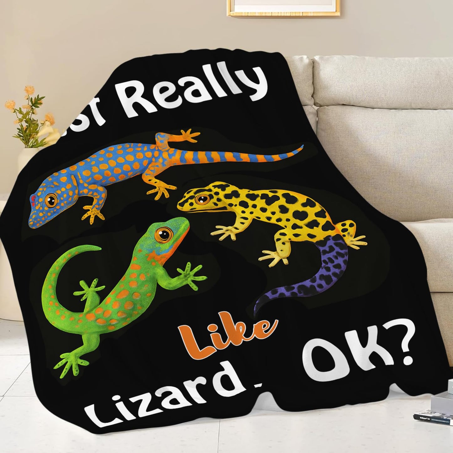 Baegopa Lizard Blanket Gifts Reptiles Lovers Throw 50"X40"