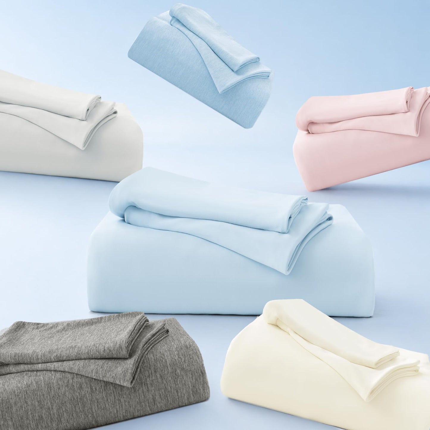 PHF Cooling Fitted Sheet Set Queen Size for Hot Sleepers, Q-Max > 0.4, Silky Soft & Breathable, Ideal for Night Sweats & Summer, 1 Fitted Sheet & 2 Pillowcases, Fits Up to 16", Charcoal Grey