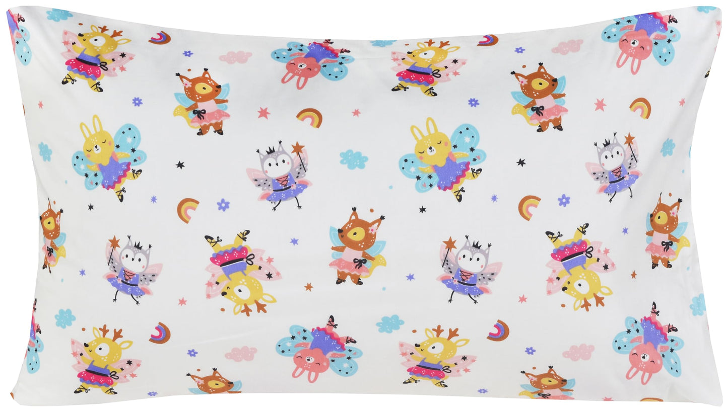 J-pinno Fawn Bunny Animals Fairy Ballet Dancer Cute Twin Sheet Set for Kids Girls Boys Children,100% Cotton, Flat Sheet + Fitted Sheet + Pillowcase Bedding Decoration Gift Set (Dance, Twin)