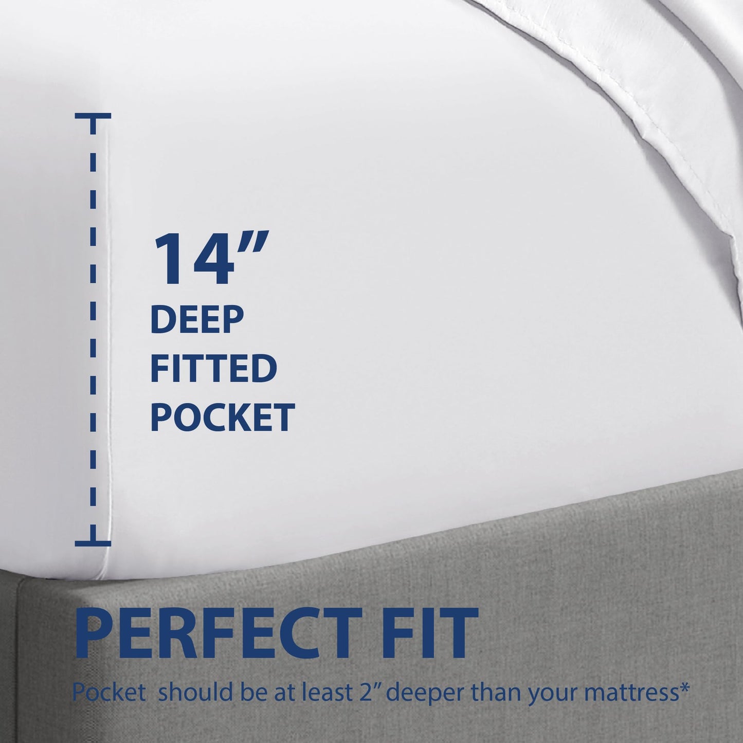 Cathay Home King Fitted Sheet Only – Double Brushed Microfiber Ultra Soft, 14" Extra Deep Pocket for 10"-14" Mattress, Wrinkle & Fade Resistant Bed Sheet, White
