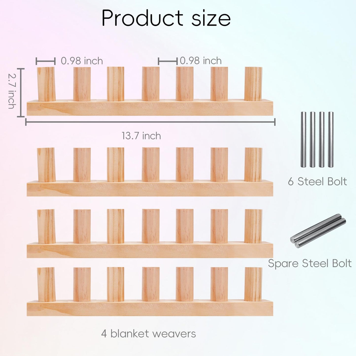 55" Chunky Blanket Loom: Adjustable Size Hand Knitting Yarn Chunky Loom for DIY Throw Blankets, No Needles Required,Beginner Friendly Yarn Craft, Ideal for DIY Beginners