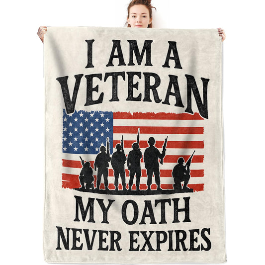 olpddz Patriotic Theme Flannel Blanket Gifts for Men Veteran,60x50inch,Soldier Silhouette and American Flag Throw Blankets,for Bedroom,Sofa,Living Room,Camping,Office Patriot Decor Throws