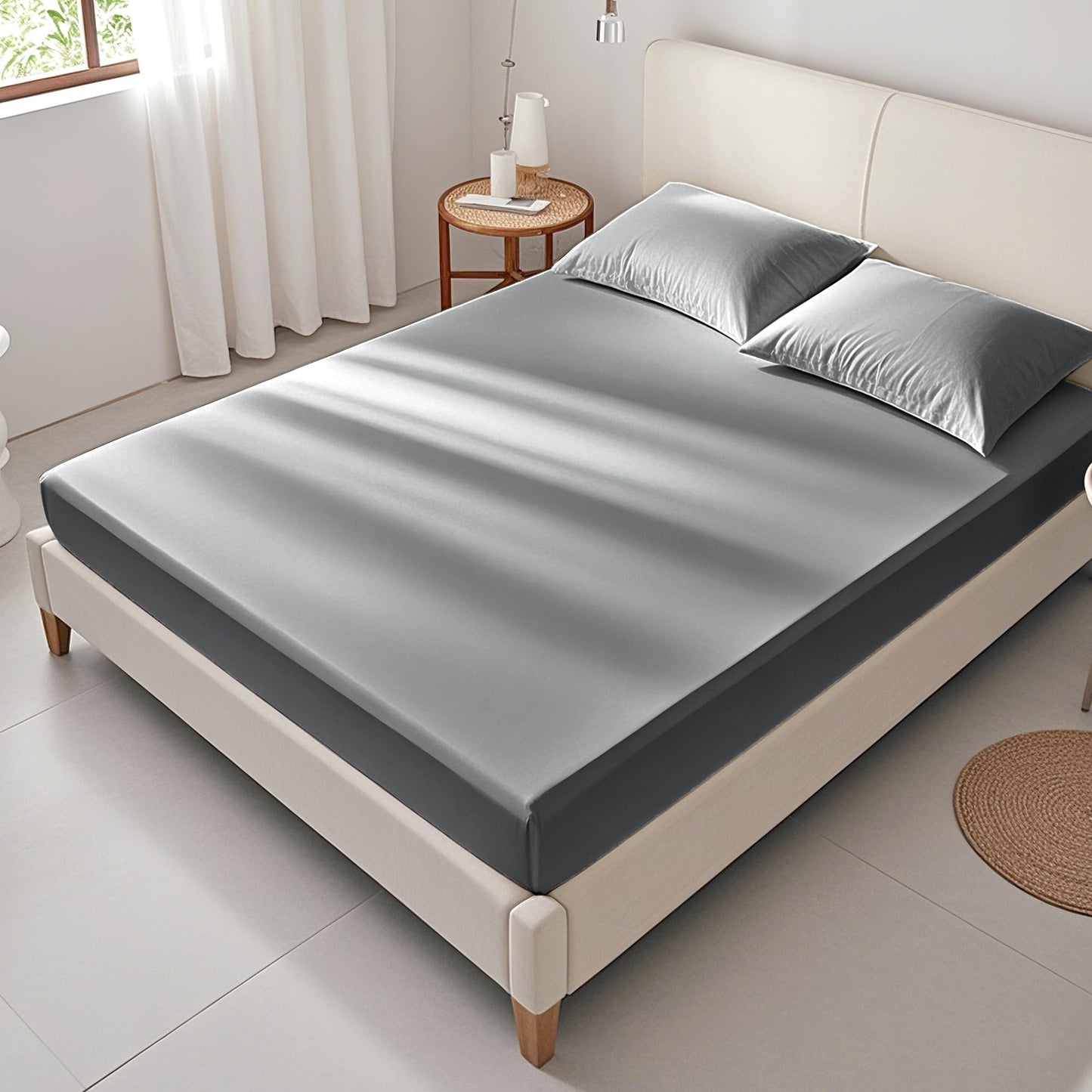 FreshCulture Queen Fitted Sheet Only – Premium Hotel-Quality Fitted Sheet for Queen Bed – Ultra Soft & Breathable Brushed Microfiber – Elegant Black Box Packaging (Dark Grey)
