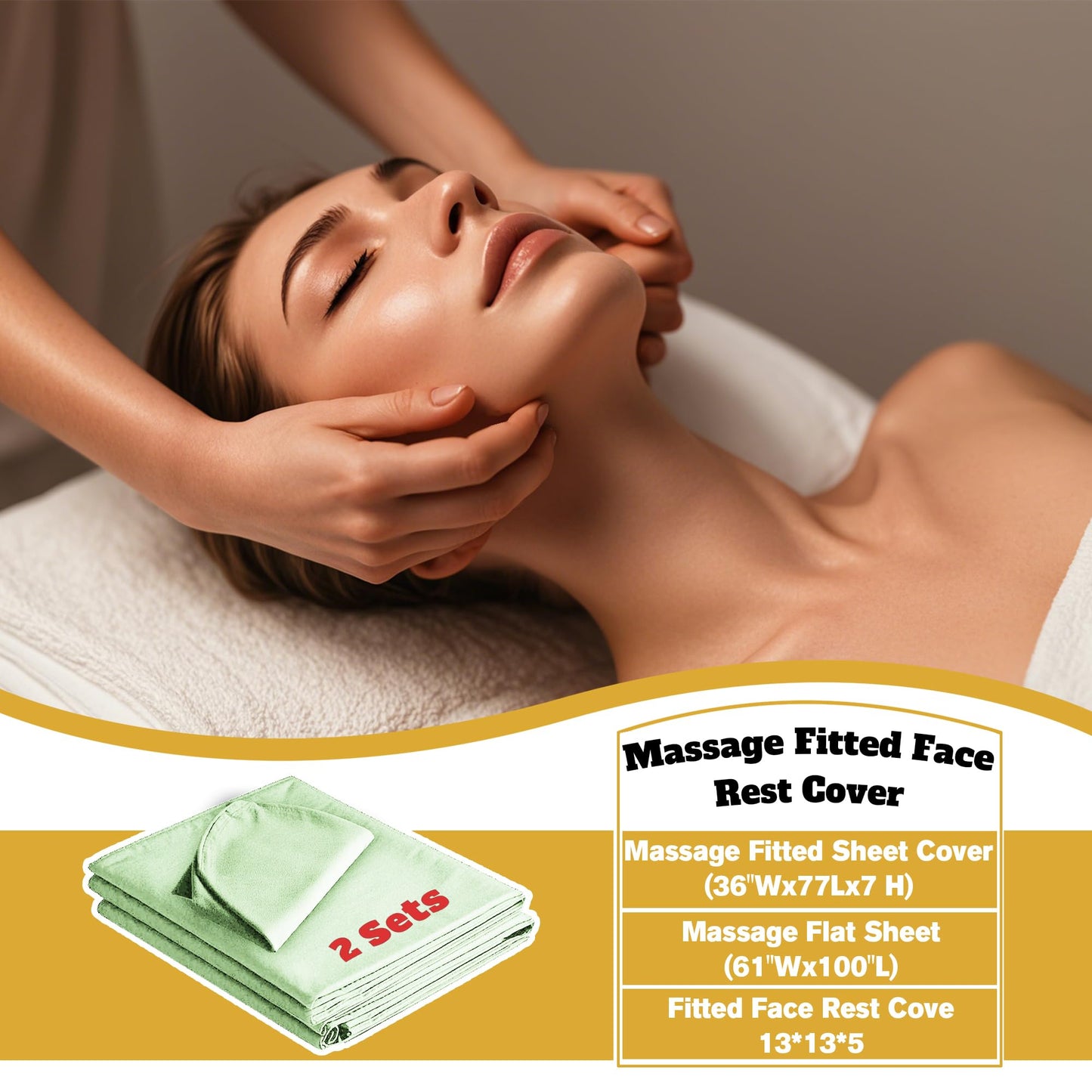 Microfiber Massage Table Sheets, 2 Sets, 3 Piece Reusable Massage Bed Cover per Set, Lash Bed Cover Soft, Light-Weight, Stain & Wrinkle Resistant for Spa Beauty Tattoos