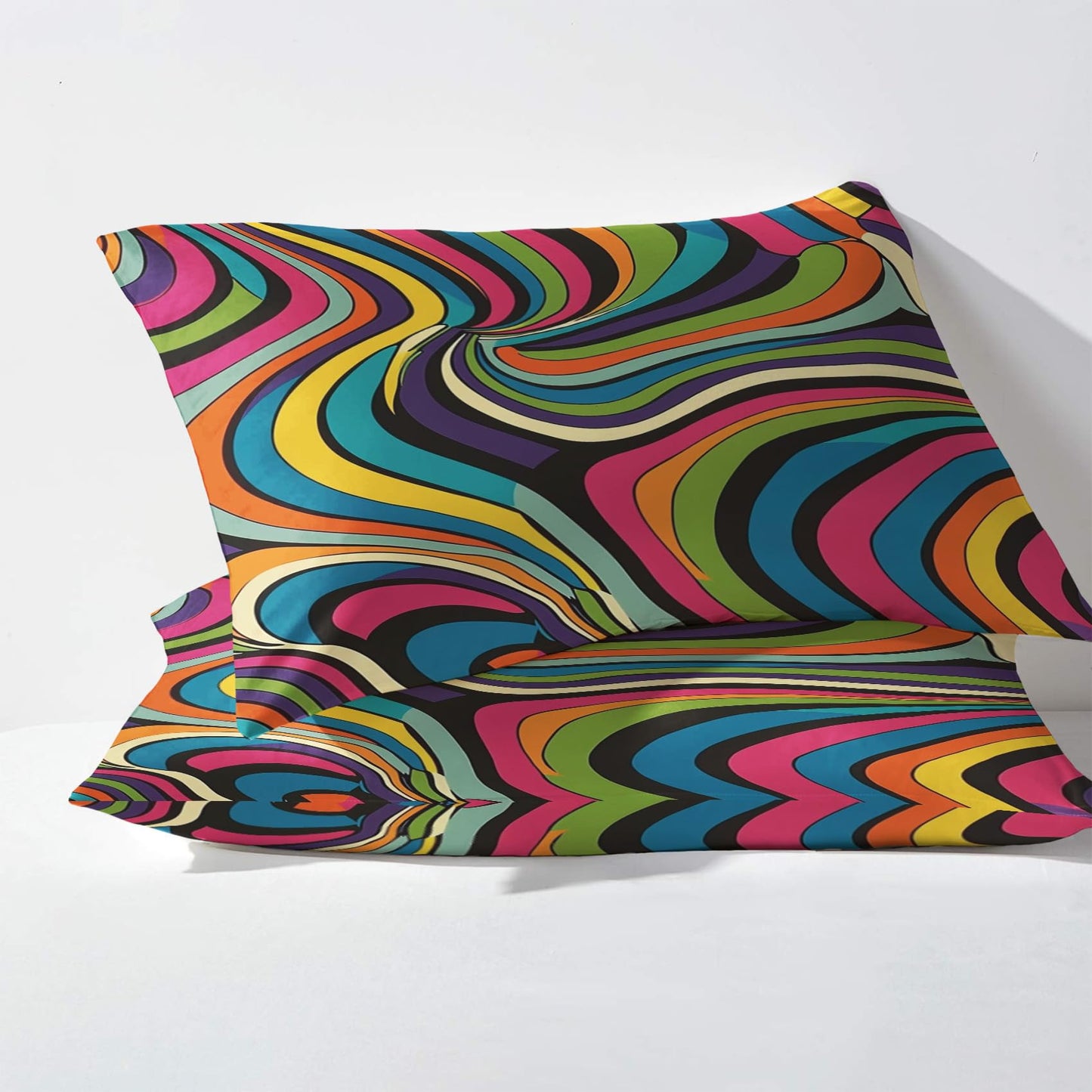 Psychedelic Abstract Sheets California King Size, Colorful Bed Sheets, Patterned Bedding Sheets & Pillowcases 4 Piece Set - Soft Microfiber Deep Pocket Fitted Sheet & Flat Sheet & 2 Pillow Cases