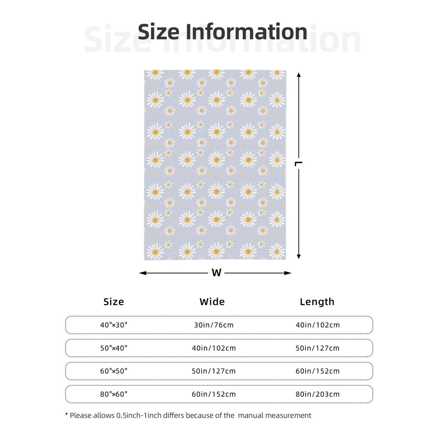 Abucaky Little Daisy Flowers Fleece Throw Blanket Ultra Soft Cozy Decorative Flannel Blanket for Home Bed Couch Chair Travel 40x30in