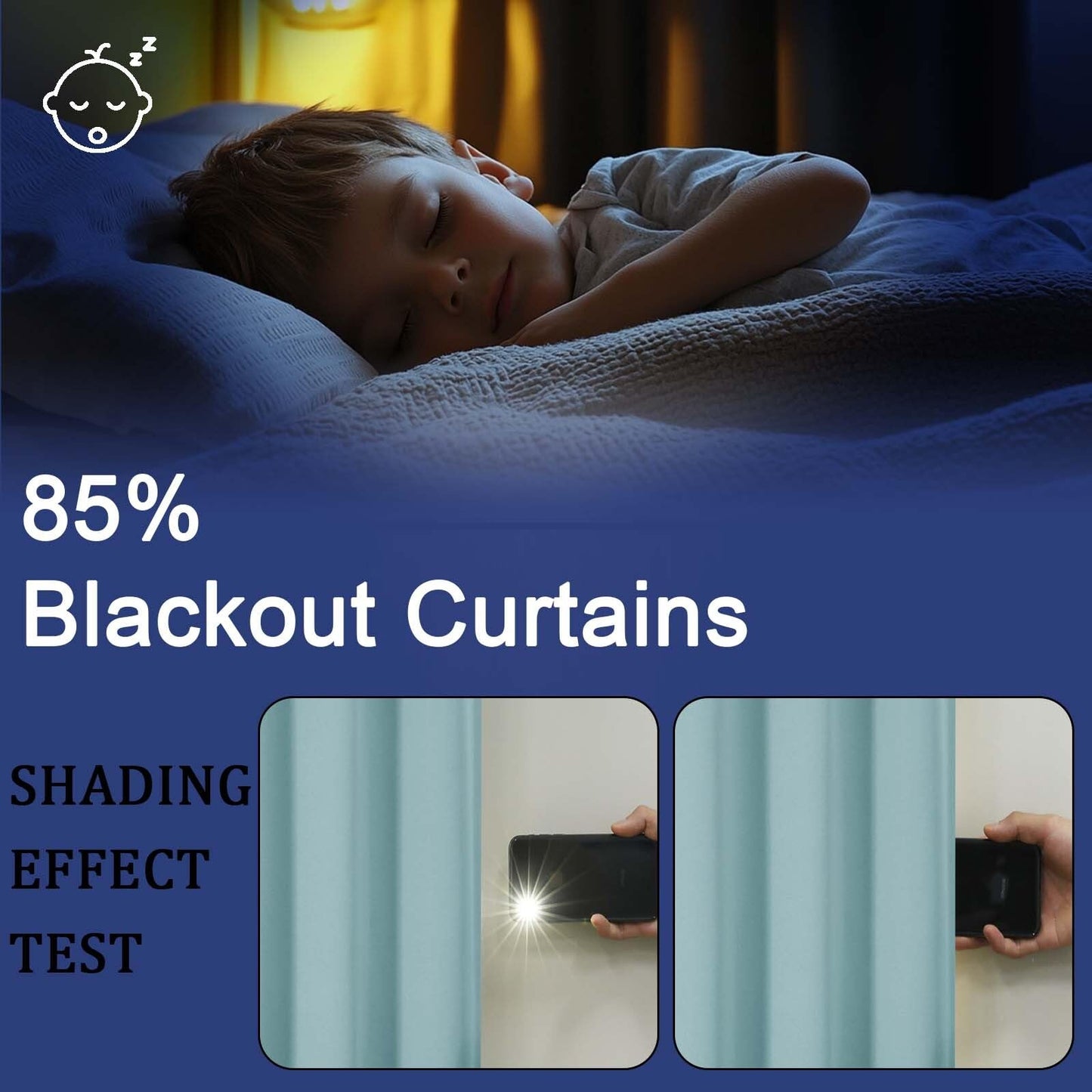 OWENIE Sally Aqua Short Blackout Curtains for Bedroom Living Room 45 Inch Length 2 Panels Set, Solid Energy Saving Insulated Bathroom Window Treatment Curtains Blackout Drapes, 2 Pcs W40 x L45