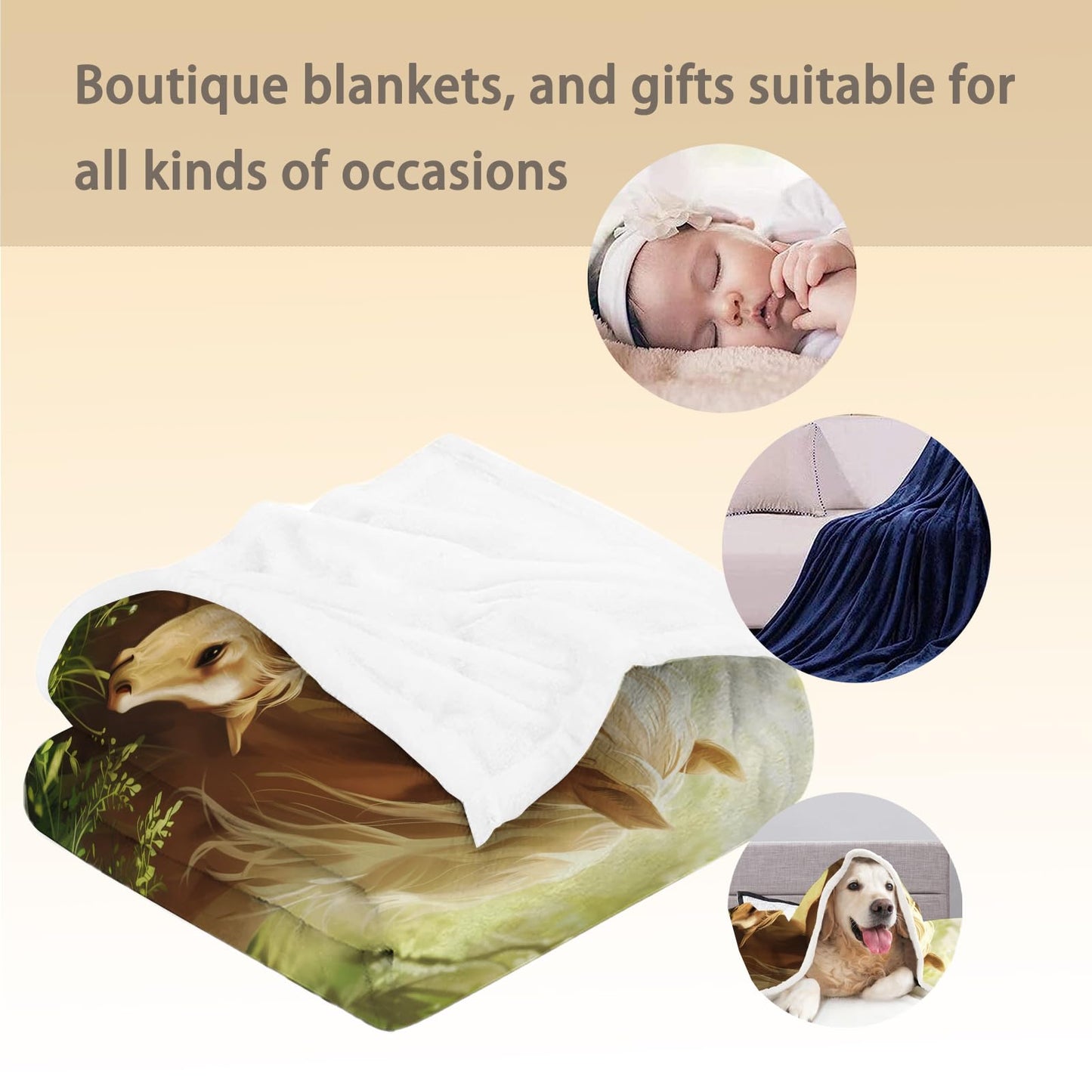 Ti Caldi Cute Horse Blanket, Soft Warm Lightweight Animal Flannel Throw Blanket for Couch, Bed, Travel & Outdoor, Cozy Fluffy Fuzzy Blankets for Women Boys Girls, Home Decor 60×50 in