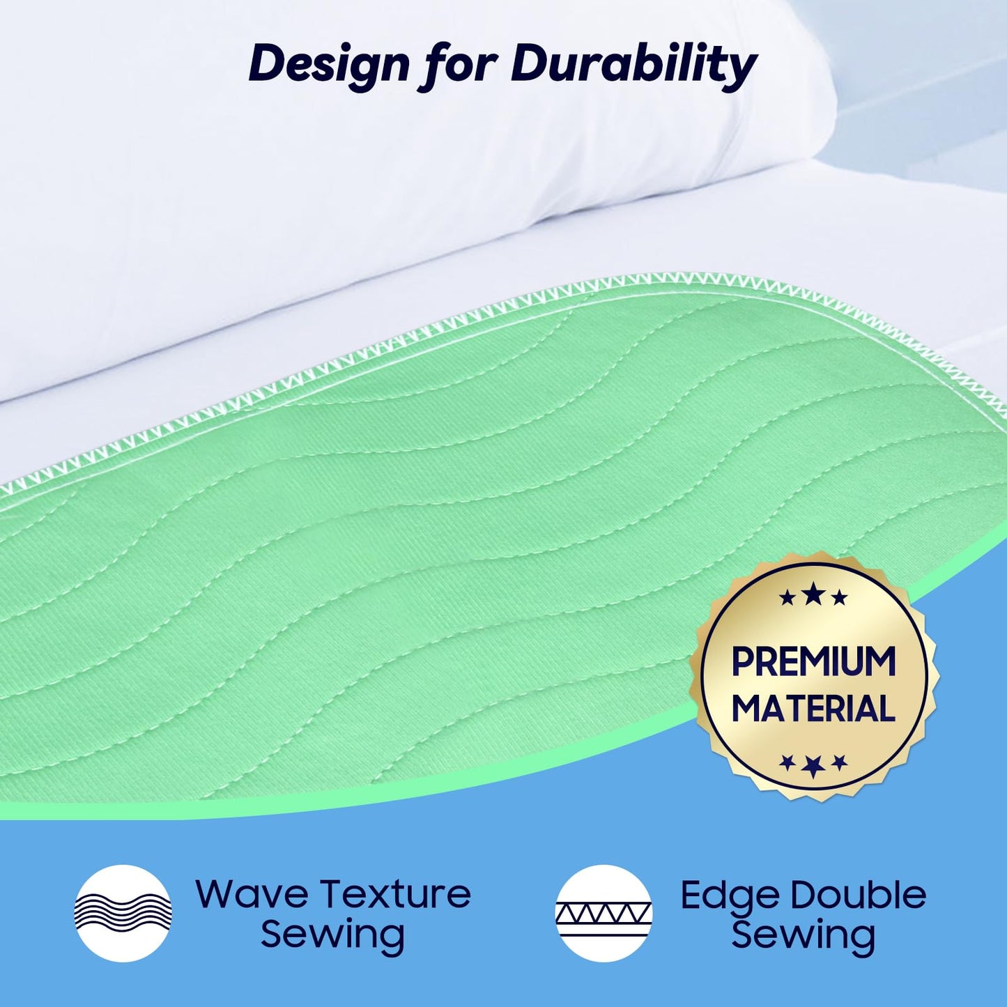 2 Pack 36” x 54” Extra Heavy Absorbency Washable Underpads, Waterproof Nursing Pads Incontinence Bed Pads, Reusable Washable Pee Pads for Dogs, Diaper Changing & Adults, Mattress Protector