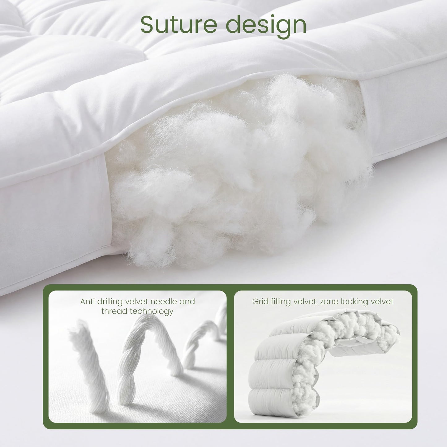 Homkdom Twin Mattress Topper for Back Pain & Hip Relief, Cloud-Like Pillow Top Mattress Topper for College Dorm Room Essentials, Quilted Fitted Mattress Pad Protector 6-21'' Deep Pocket, Washable