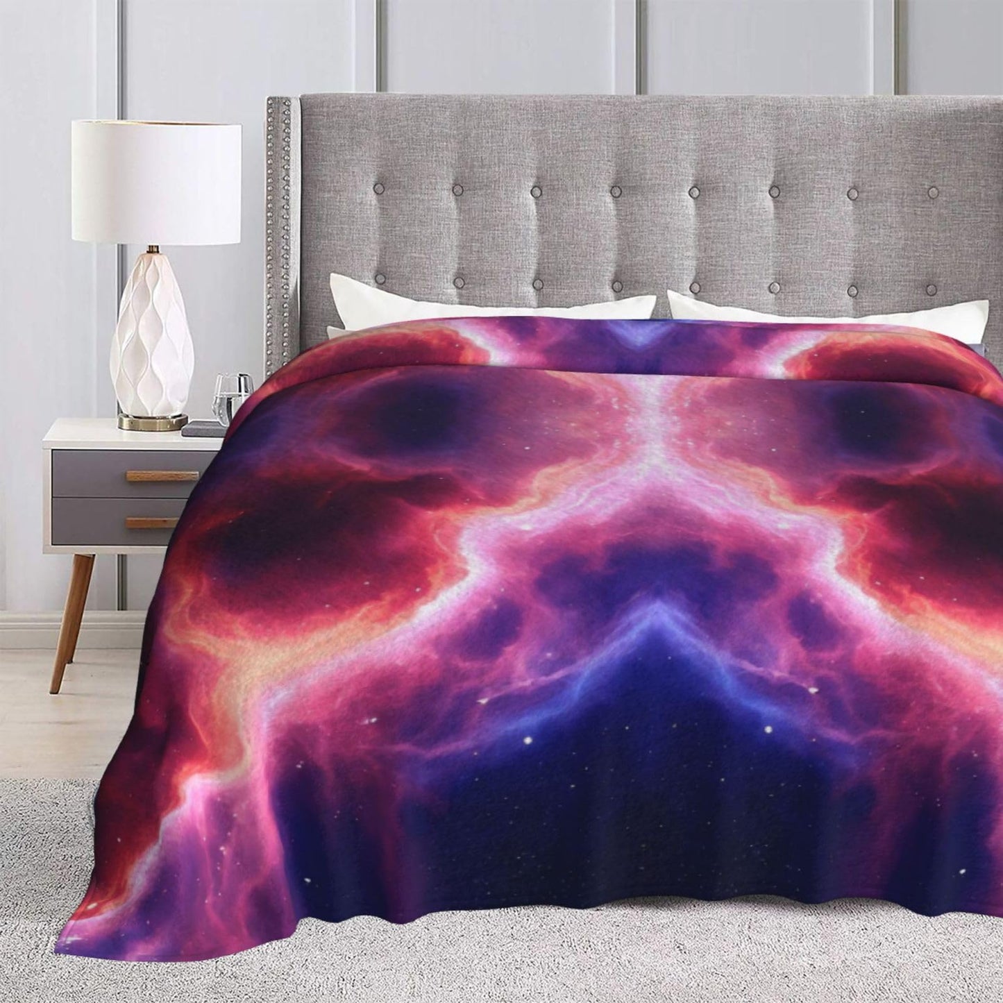 Perinsto Galaxy Throw Blanket Ultra Soft Warm All Season Decorative Fleece Blankets for Bed Chair Car Sofa Couch Bedroom 80"X60"