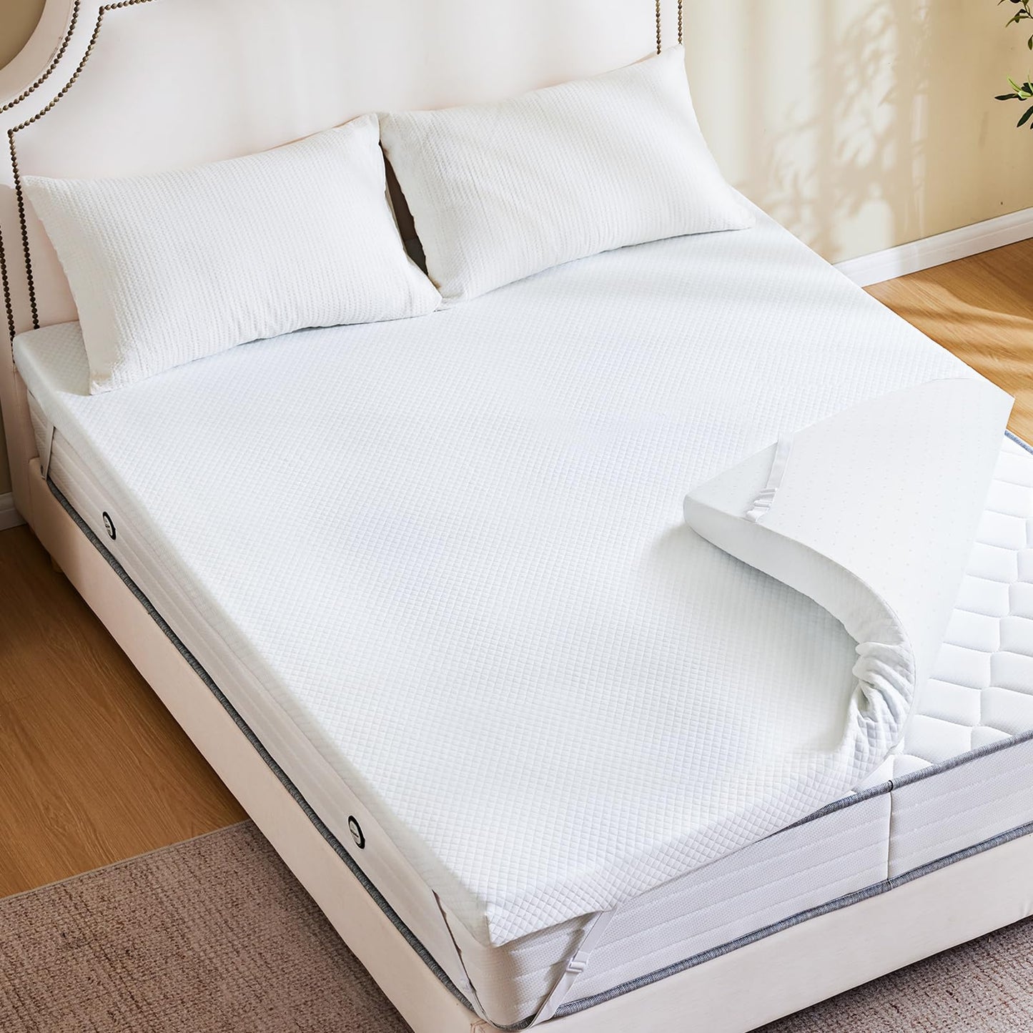 Sweetcrispy Mattress Topper Twin with Removable Soft Cover, 3 Inch Thick Gel Infused Cooling Memory Foam Pad for Twin Size Bed, Sleeper Sofa, RV, Camper, CertiPUR US Certified