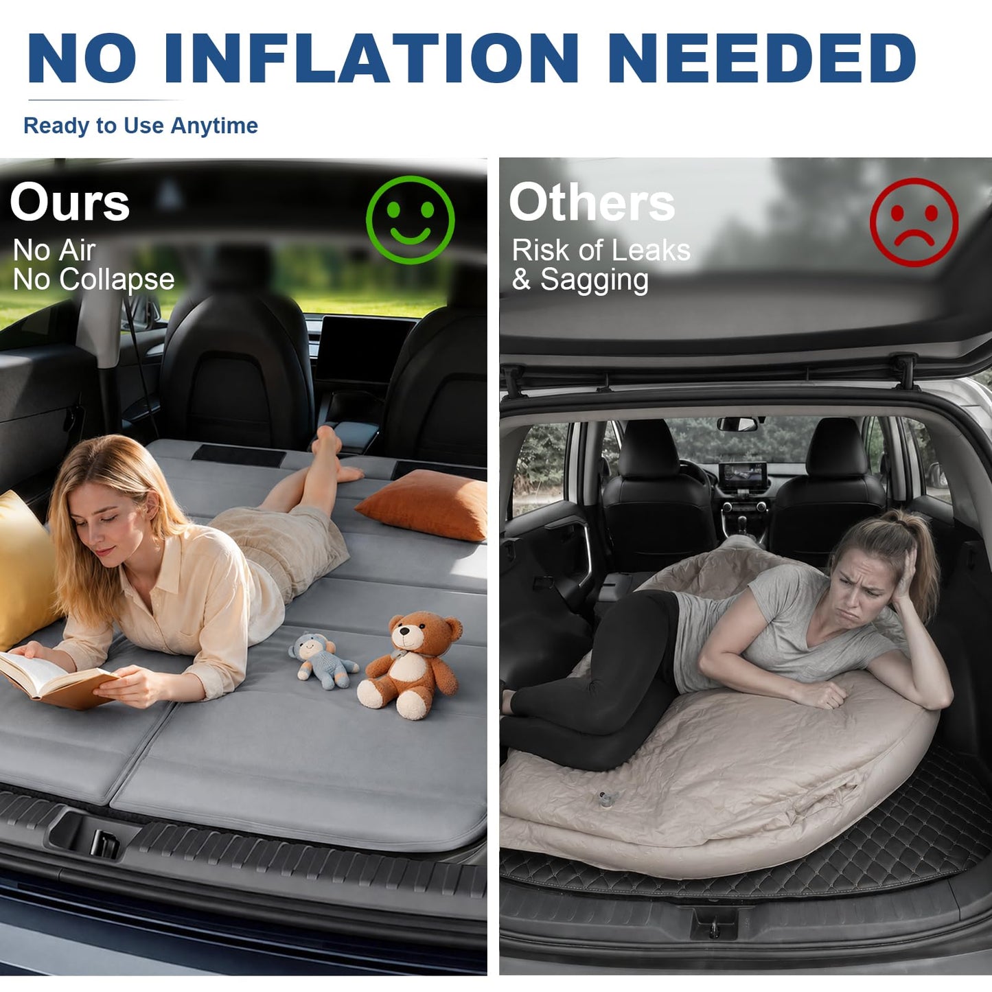 SXMMXS Car Camping Mattress for BMW X5, No Inflation Needed, Foldable Foam Trunk Bed, SUV Air Mattress Alternative for Travel Sleeping, Ideal for Camping Essentials and Road Trips, Gifts for Guys