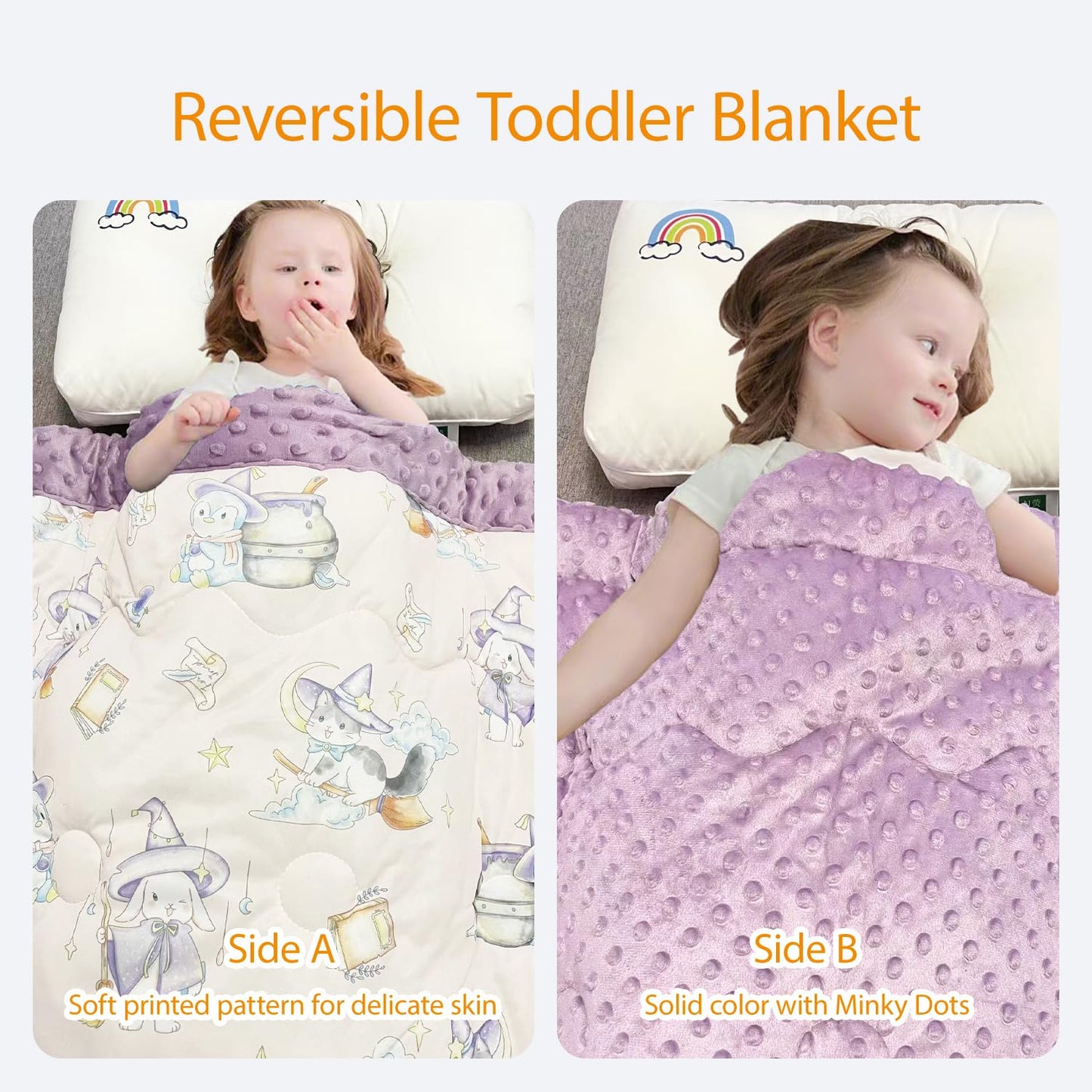 cutie pumpkin Toddler Comforter 47x59 Inch, Lightweight Down Alternative Quilted Blanket for Crib & Toddler Bed, Soft Minky Dots Baby Quilt, Machine Washable Year-Round Bedding