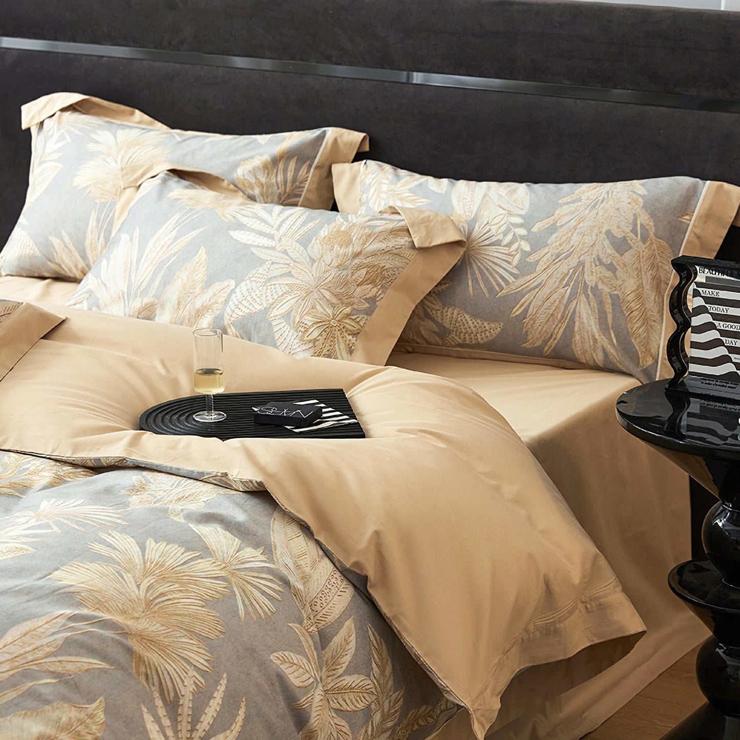 TodaFre 100% Cotton Duvet Cover King Size Set, Luxury Reversible Botanical Floral Patterned, Soft Breathable & Skin-Friendly Bedding for All Season Comfort, 3 Pieces (104"x90")