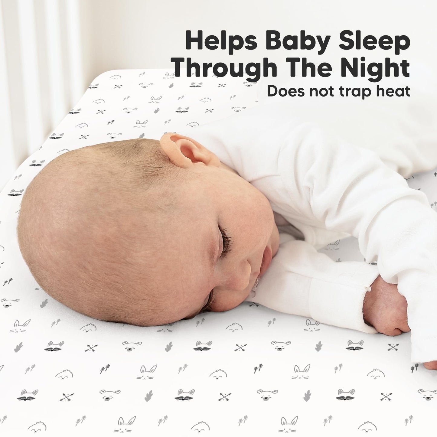 KeaBabies 2-Pack Organic Cotton Crib Sheets for Boys, Girls - 52x28 Fitted Crib Mattress Sheet Neutral, Breathable Cover for Baby Bed Set, Toddler Mattress, Soft & Cute Prints (Nordic)