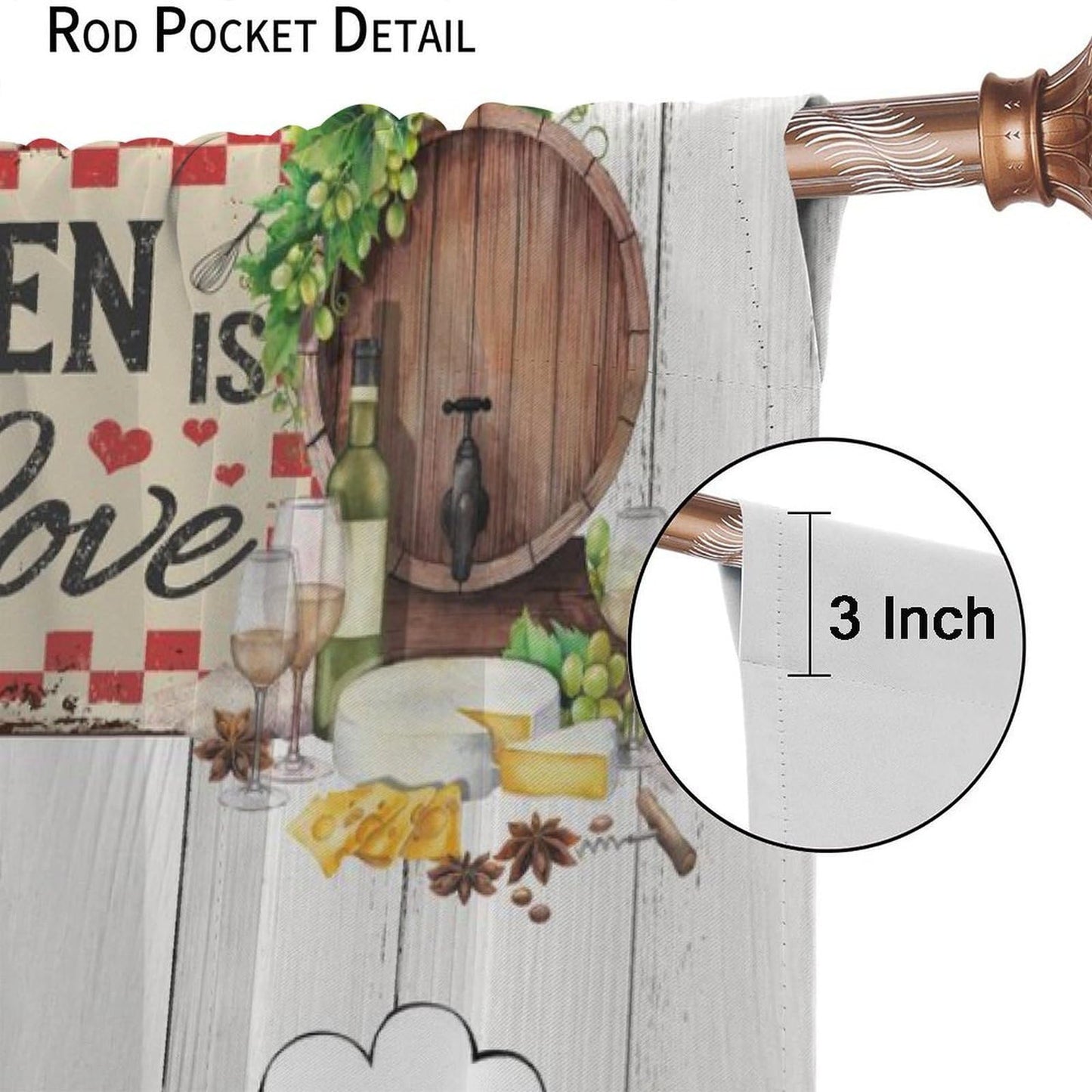 YSWOW Chef Kitchen Curtains, Funny Chef Cook Theme Rustic Farm Black Checkered Art Printed Window Drapes for Bedroom Living Room Decor Fabric Set 2 Panel 27.5x39 Inch 80% Shading Rate