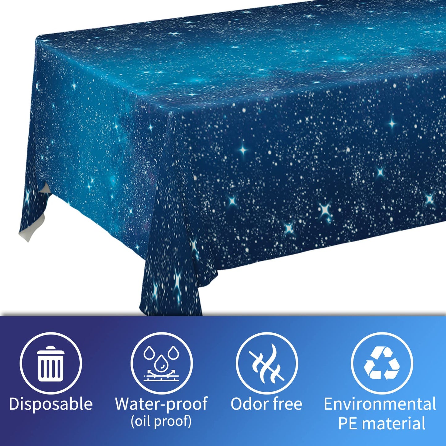 Space Tablecloth Gatherfun Space Stars Theme Party Supplies Starry Night Tablecloth Waterproof Plastic Galaxy Table Cover for Birthday Party Decorations 54x108 Inch 3PCS