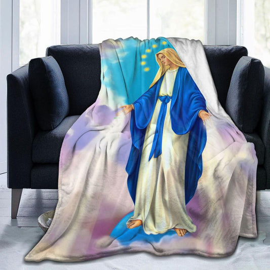 Religious Christian Gifts for Women Catholic Gifts Our Lady of Miraculous Medal Throw Blanket Ultra-Soft Micro Fleece Blanket Blanket for Bed Couch Living Room 50" x 40"