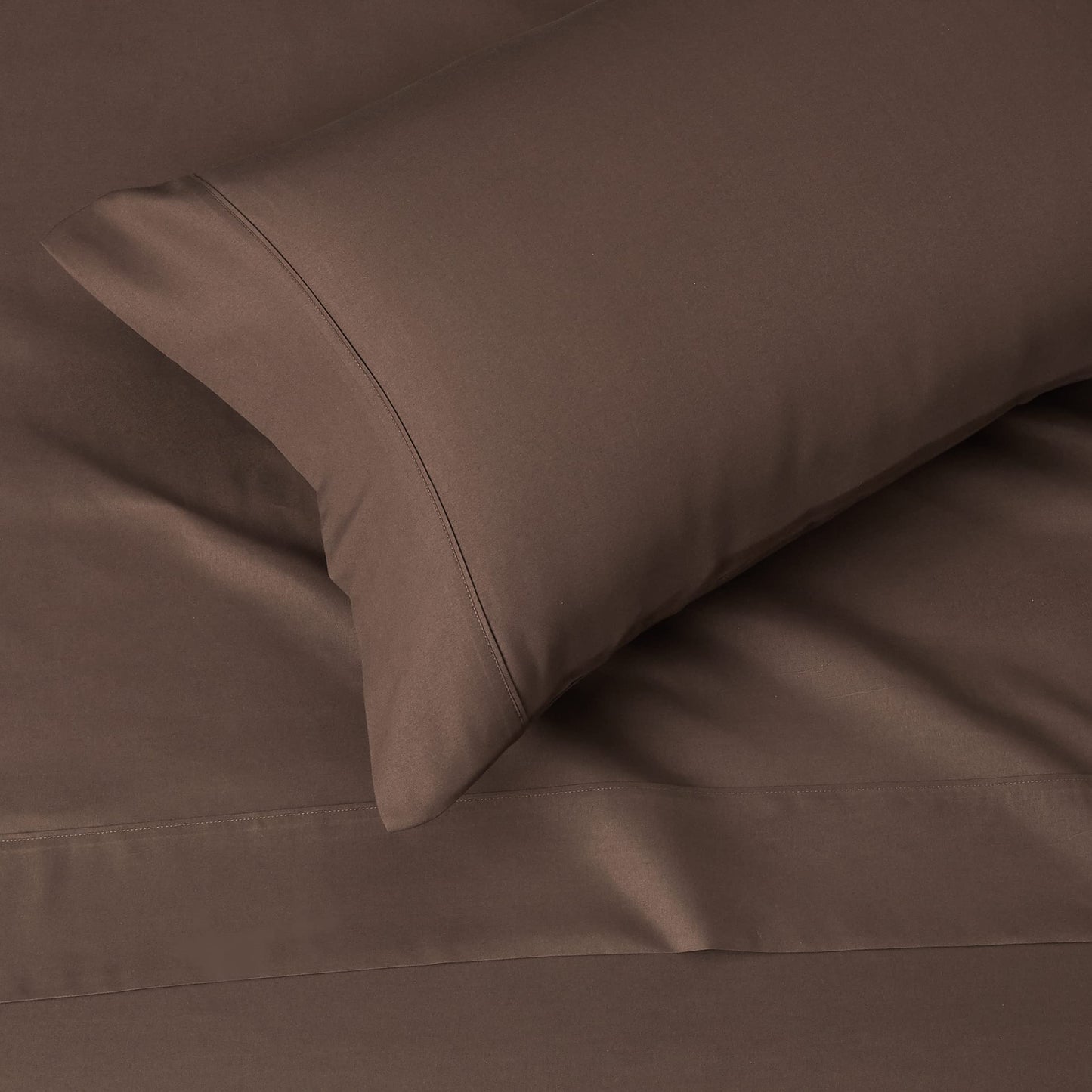 Amazon Basics Lightweight Super Soft Easy Care Microfiber 3-Piece Twin XL Sheet Set with 14-Inch Deep Pockets, Solid, Chocolate