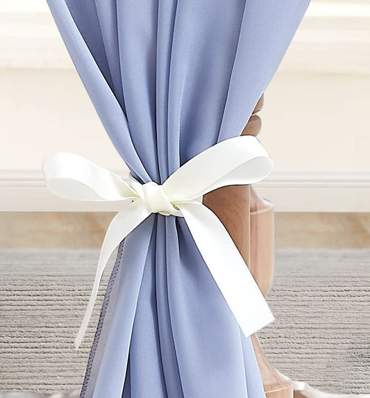 Warm Home Designs Pair of 2 Chiffon Dusty Blue Canopy Bed Curtains. 35 x 216 Inches Bed Canopy Curtains for Twin, Full, Queen Size Bed. Great as Canopy for Girls Room. CHB Double D Blue 216"