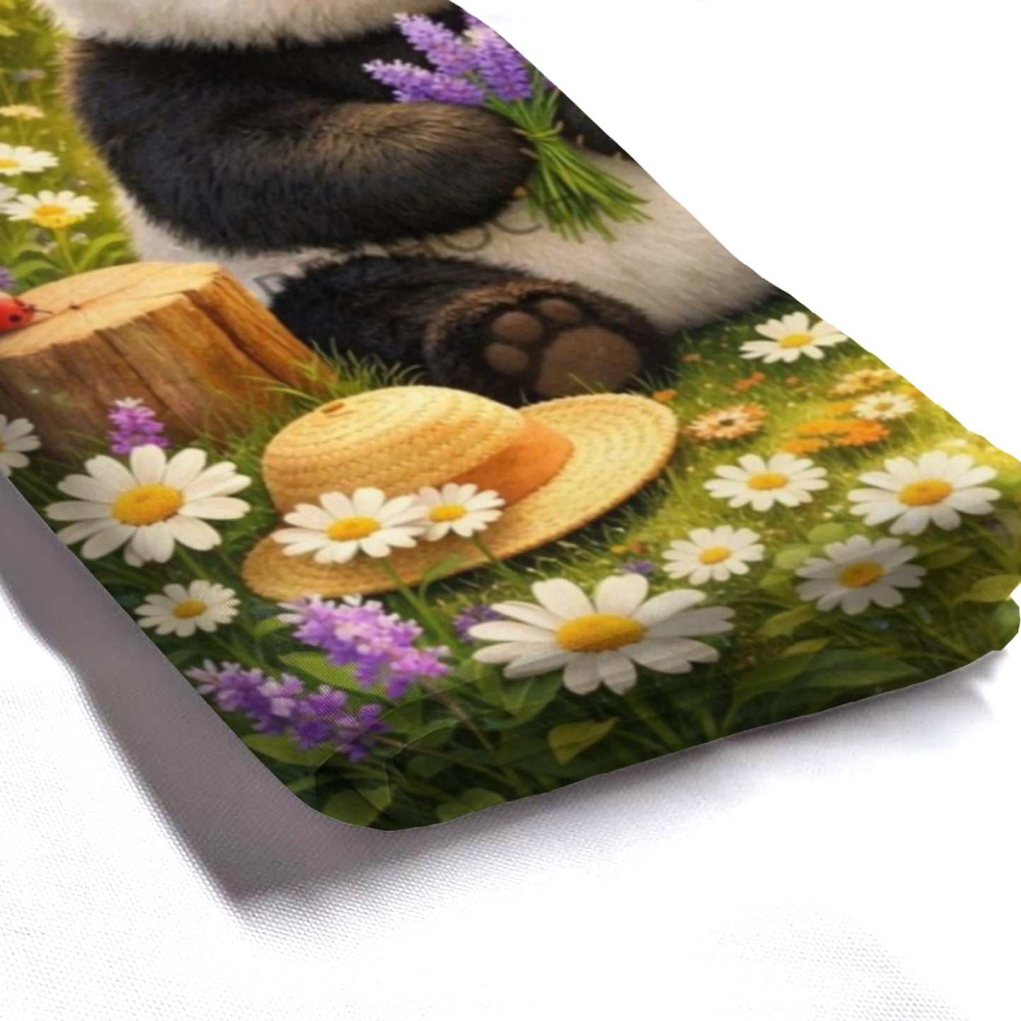 REZHOCH Funny Panda Shower Curtain 72x72Inch,Forest Wildflower Rustic Home Bathroom Decor,Cute Animal Floral Nature Woodland Farmhouse Waterproof Fabric Bath Set with Hooks