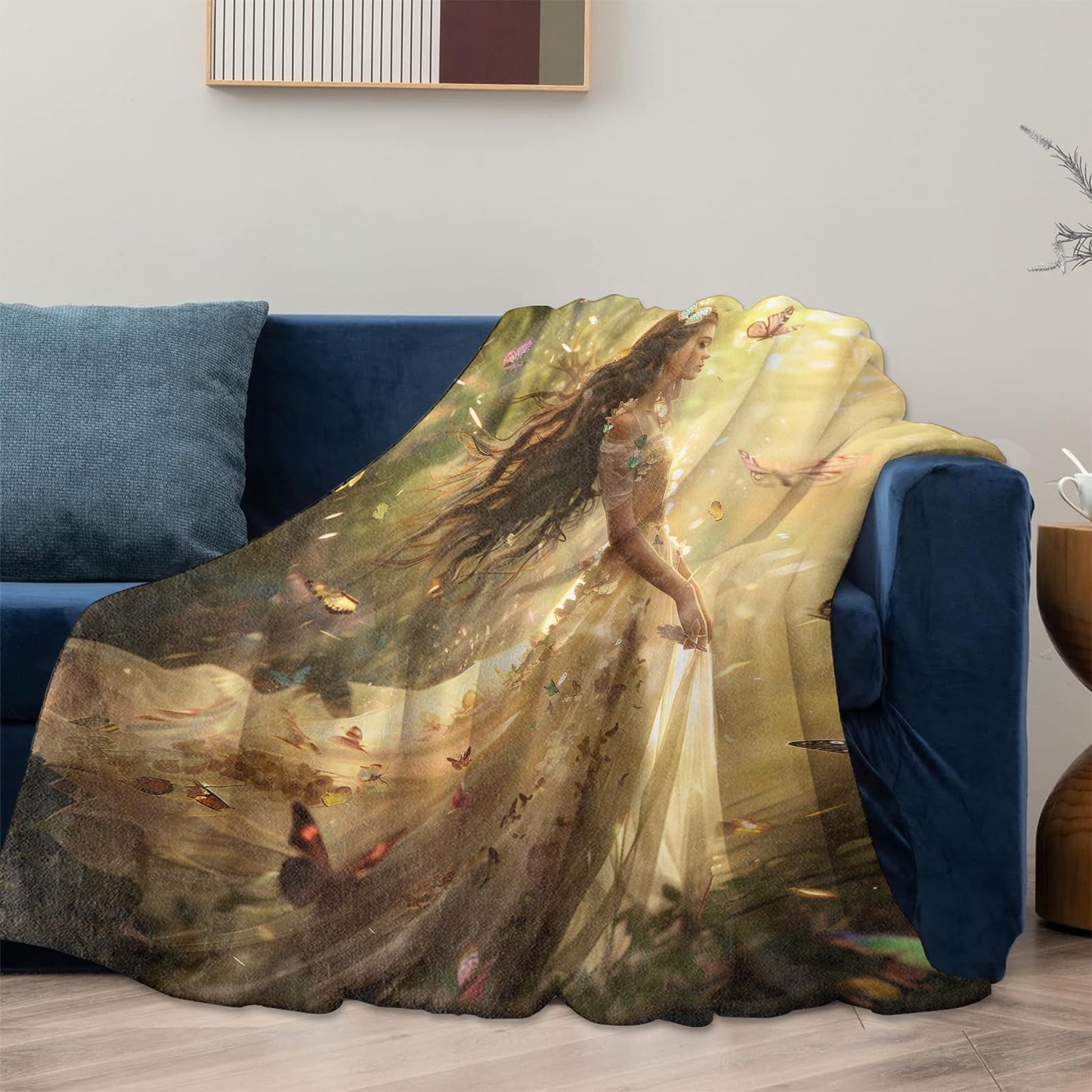 Fairy Princess Theme Blanket Gifts for Women Girls, Soft Warm Lightweight Flannel Throw Blankets for Living Room Home Sofa Travel Decor 50" x 60"