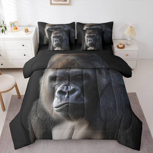 Erosebridal Monkey King Comforter Set Chimpanzee 7 Pieces Bedding Ape Tropical Wildlife Animal Bed Set Kids Boys Girls Teens Adult Bed in A Bag
