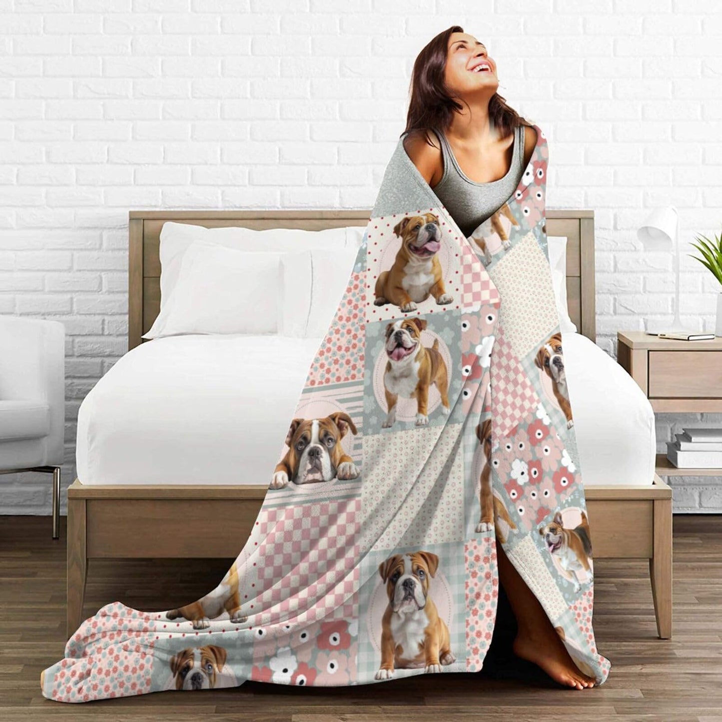 French Bulldog Throw Blanket Cute Bulldog Flannel Blankets Dog Lover Plush Super Soft Cozy Warm Decor Gifts for Boys Girls Kids Adults Men Women 40" x 50"