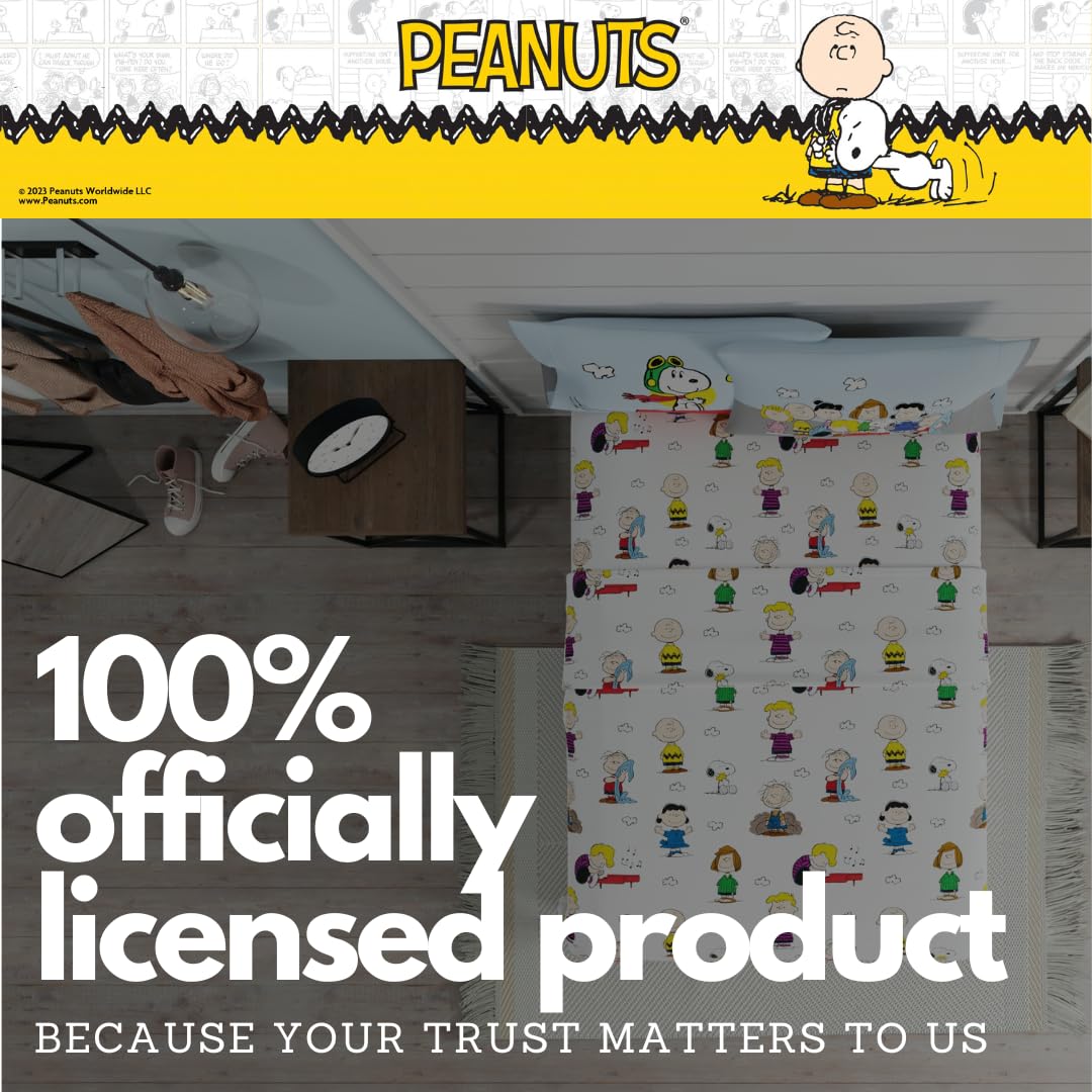 Collectibles Peanuts Snoopy Bedding Super Soft Cozy Microfiber 4 Piece Full Sheet Set, (Officially Licensed Product) By Franco