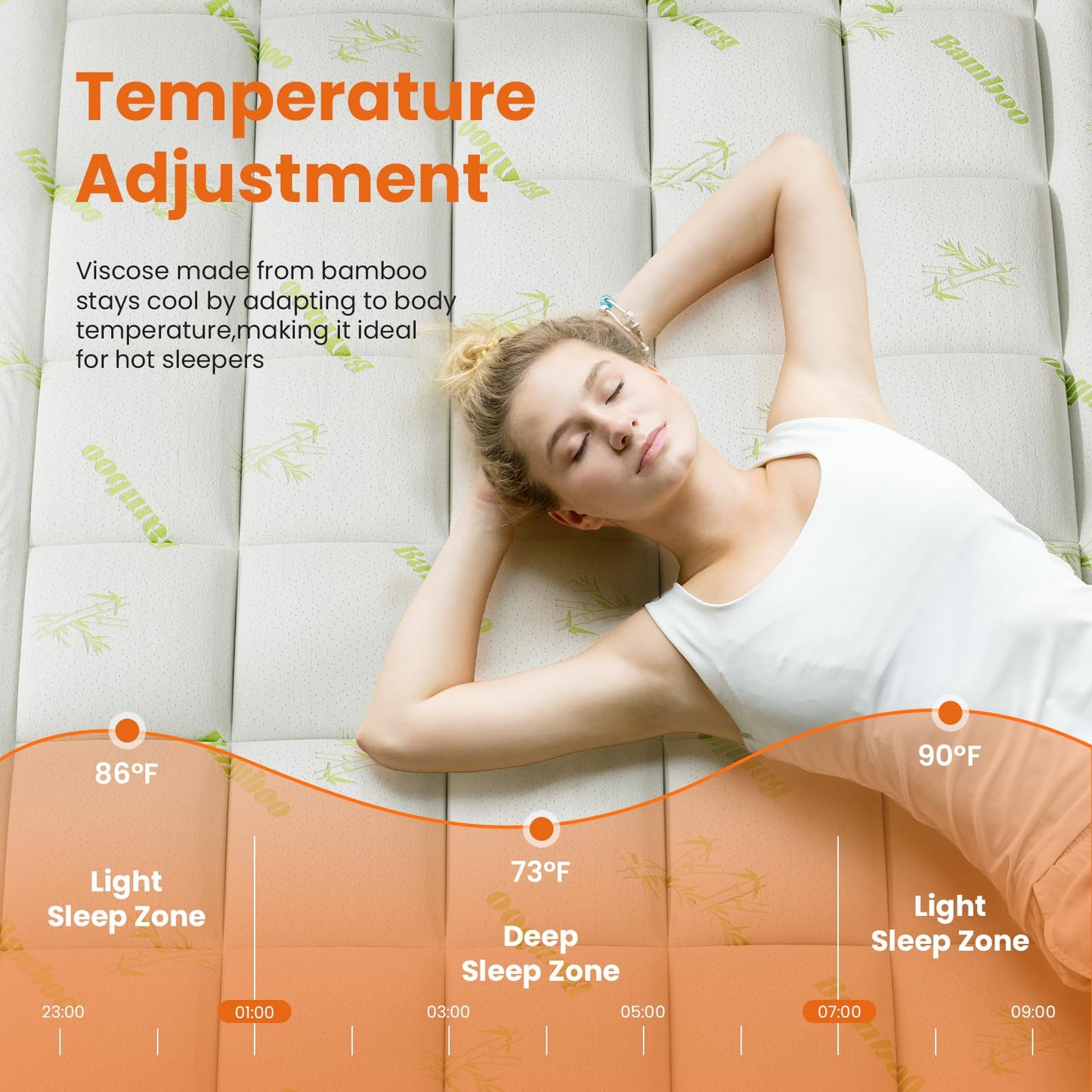 DUMOS Twin Size Ultra Soft Mattress Topper, Viscose Derived from Bamboo, Pillow Top Mattress Pad with Stretchable Pockets, Breathable Cooling Topper for Back Pain Relief