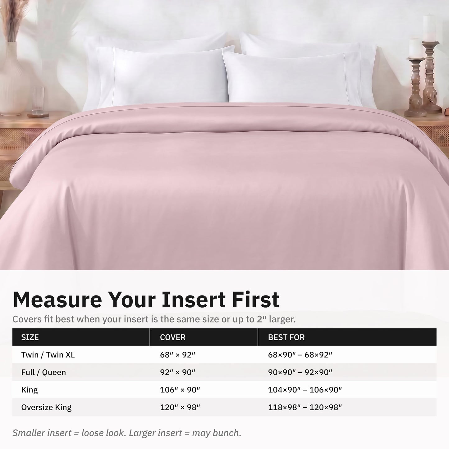 California Design Den Full/Queen Duvet Cover Only - Premium 400 Thread Count, Natural 100% Cotton Duvet Covers Queen, Soft Sateen Weave, Button Closure and Corner Ties - Pink