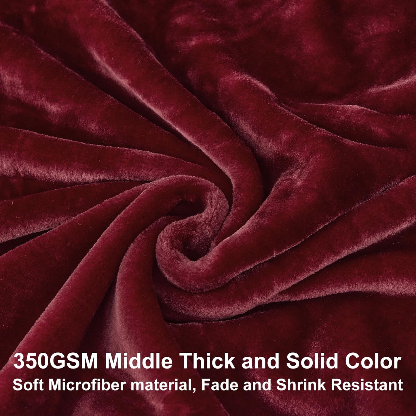 JYK Fleece Plush Blanket - 3.5 LB, 1 Ply Lightweight Korean Style Mink Blanket, Queen 79" x 91" - Super Soft, Warm & Cozy, Microfiber Bed Blanket for All Seasons, Burgundy