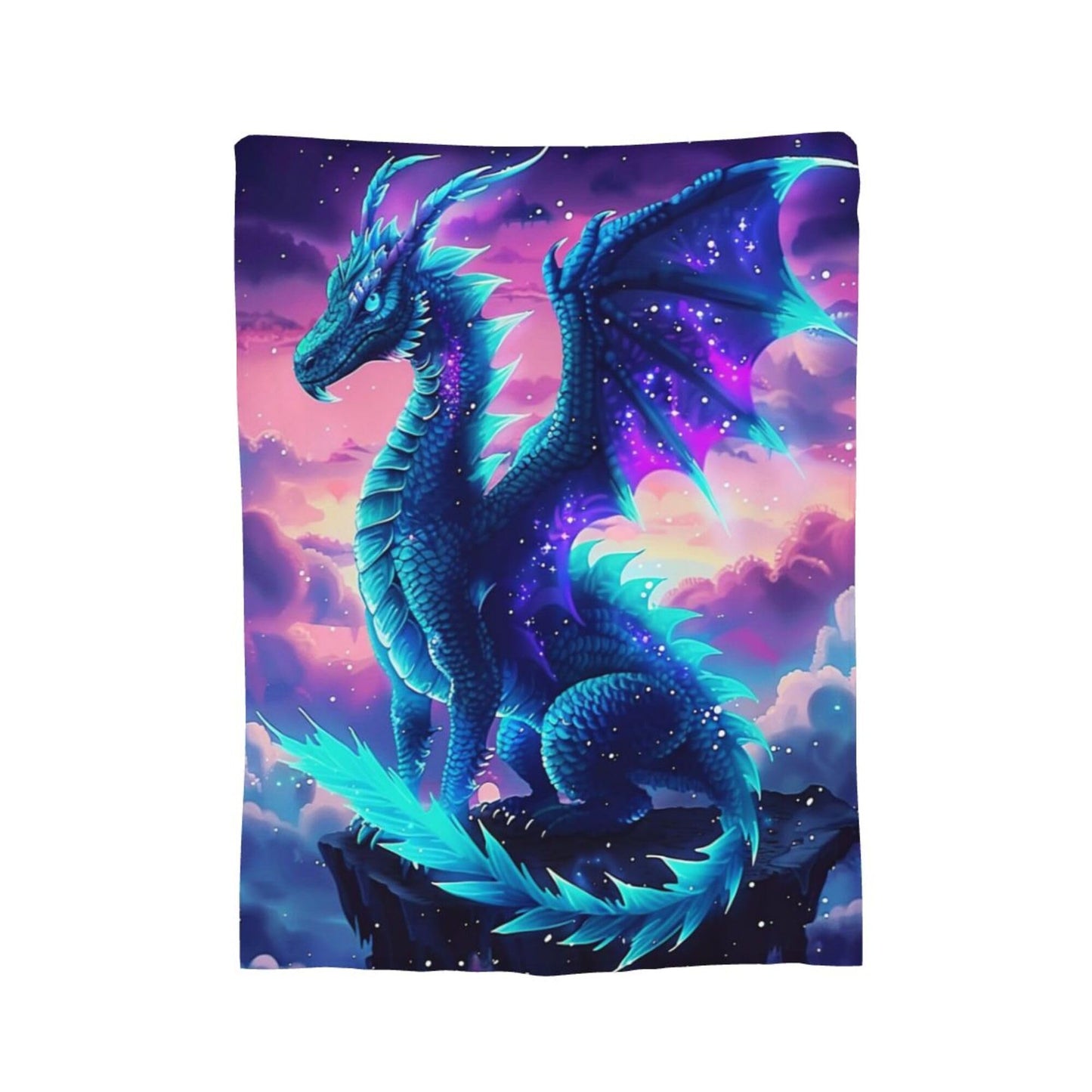 Bule Dragon Blanket Dragon Fleece Throw Blanket Super Soft Fuzzy Plush Cozy Warm Dragons Decor Stuffed Bedding Blankets Gift for Boys Girls Men Women Kids & Adult 50"x40"